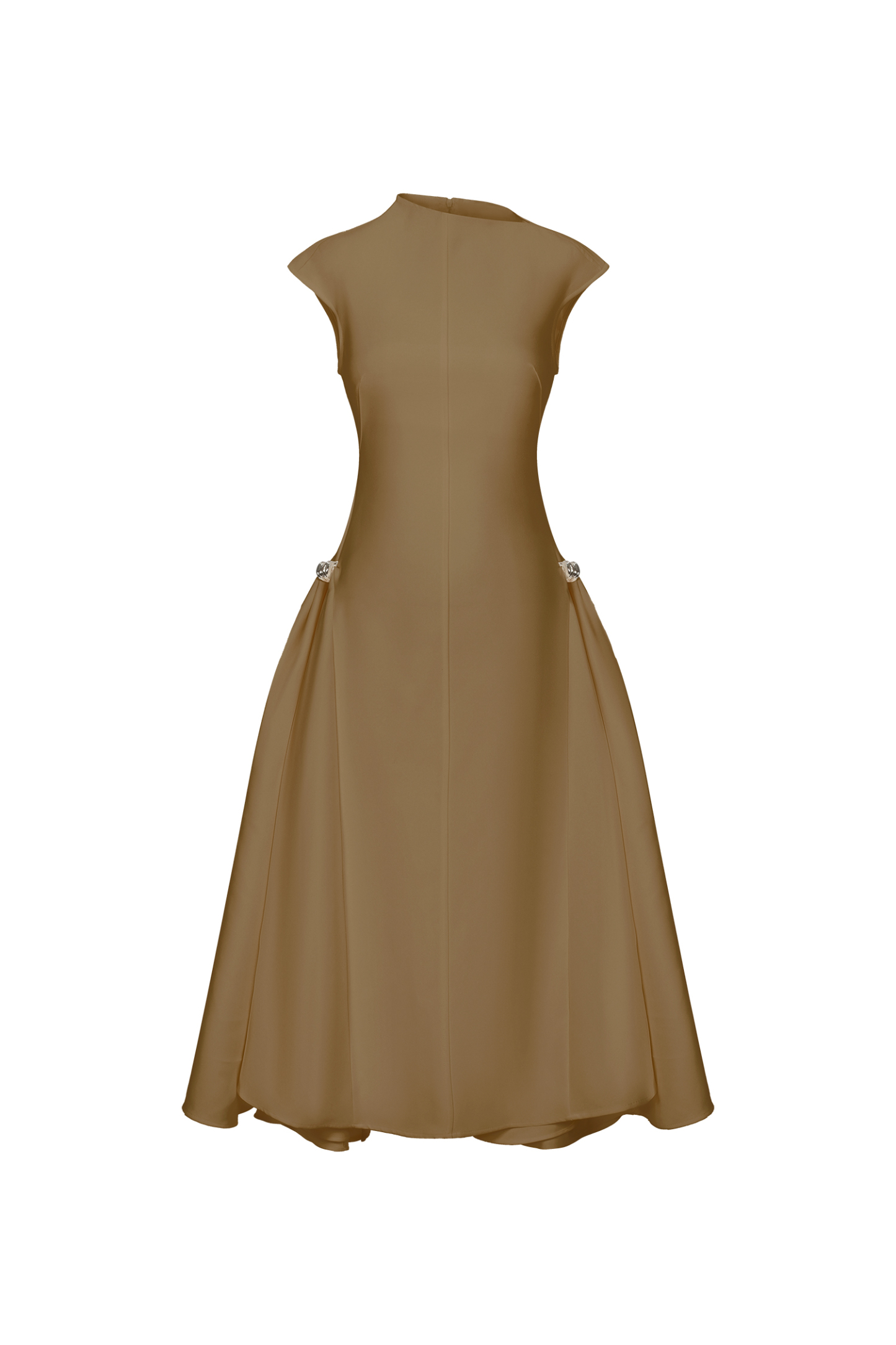 Paca Choker Sleeveless Khaki Maxi Dress