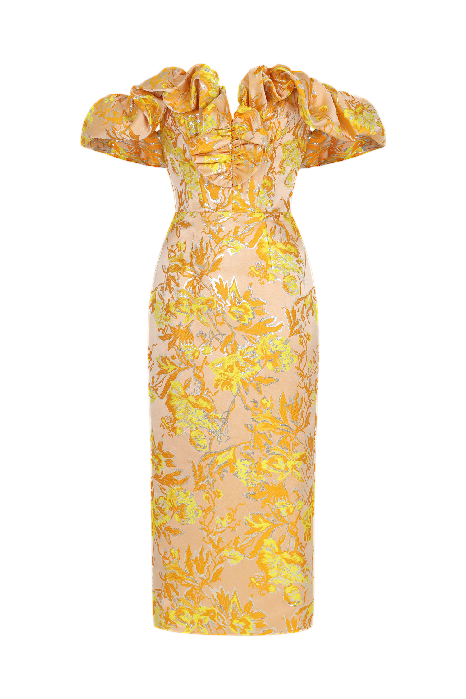 Merrit Off-the-Shoulder Jacquard Midi Dress