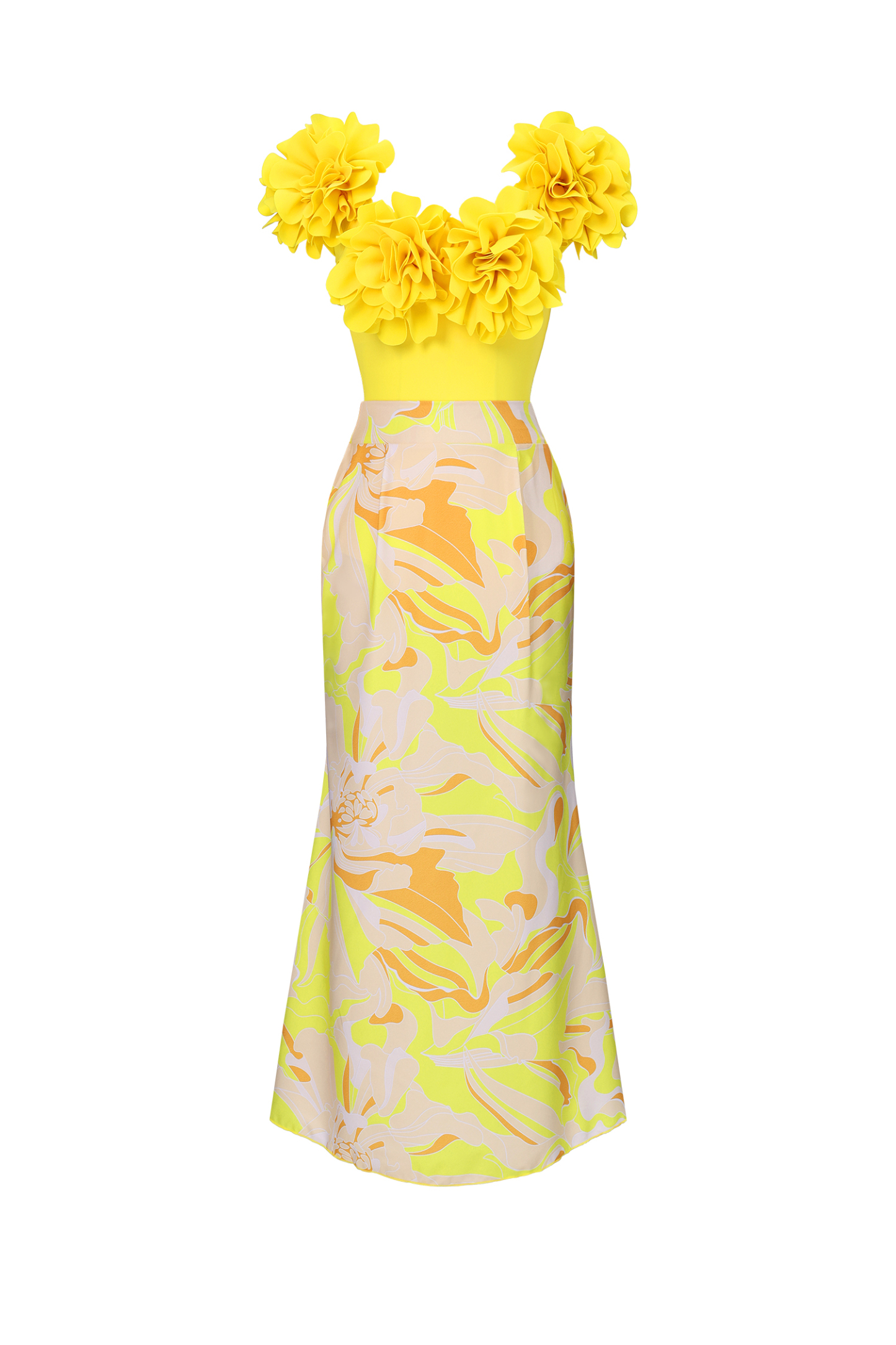 Veva Off-the-Shoulder Flowers Maxi Two-Piece Set