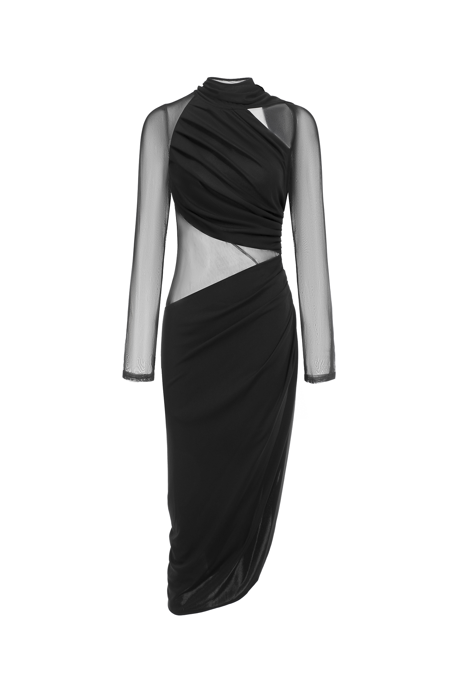 Piala Long Sleeve Hollow Out Midi Dress