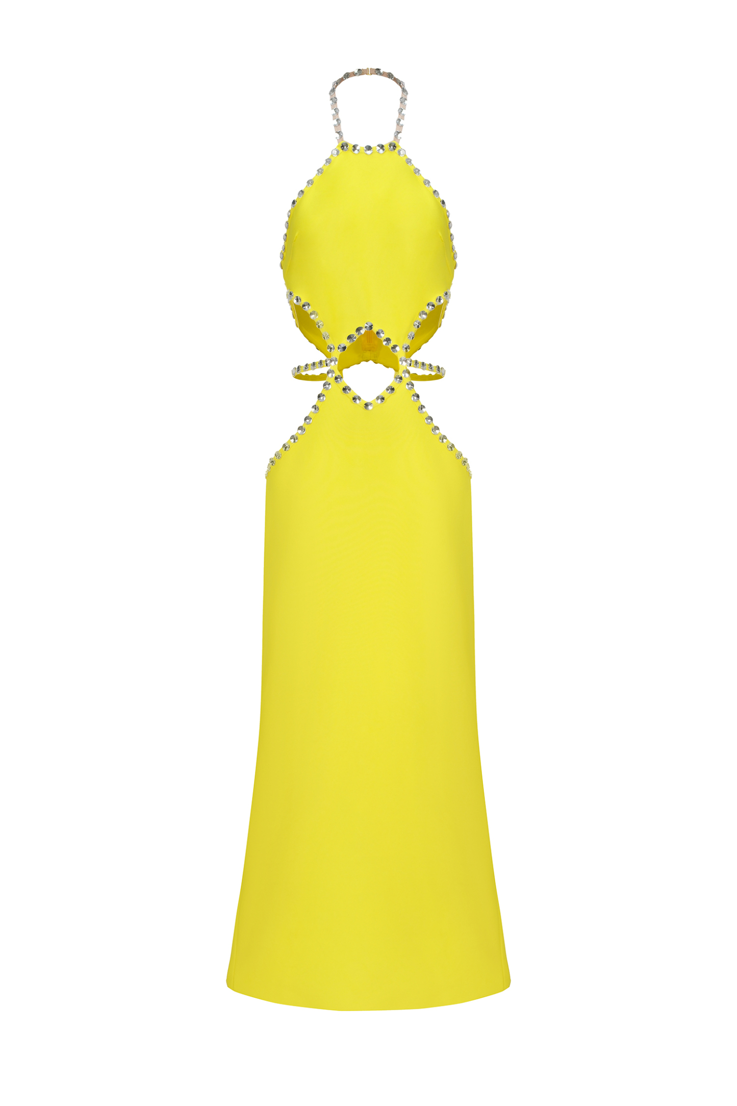 Juyce Halter Sleeveless Hollow Out Diamond Bandage Maxi Dress