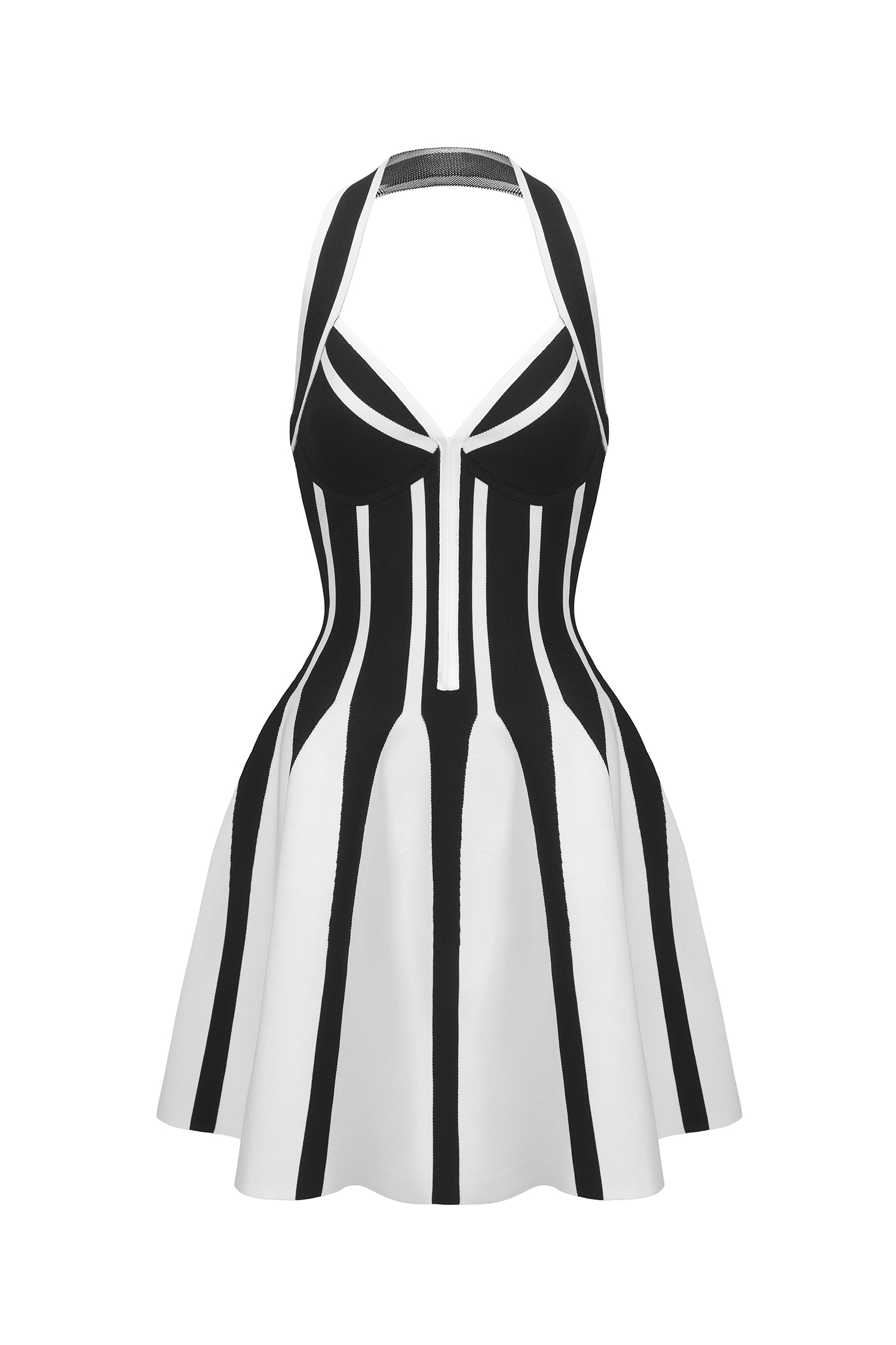 Eudora Halter Sleeveless Streak Bandage Mini Dress