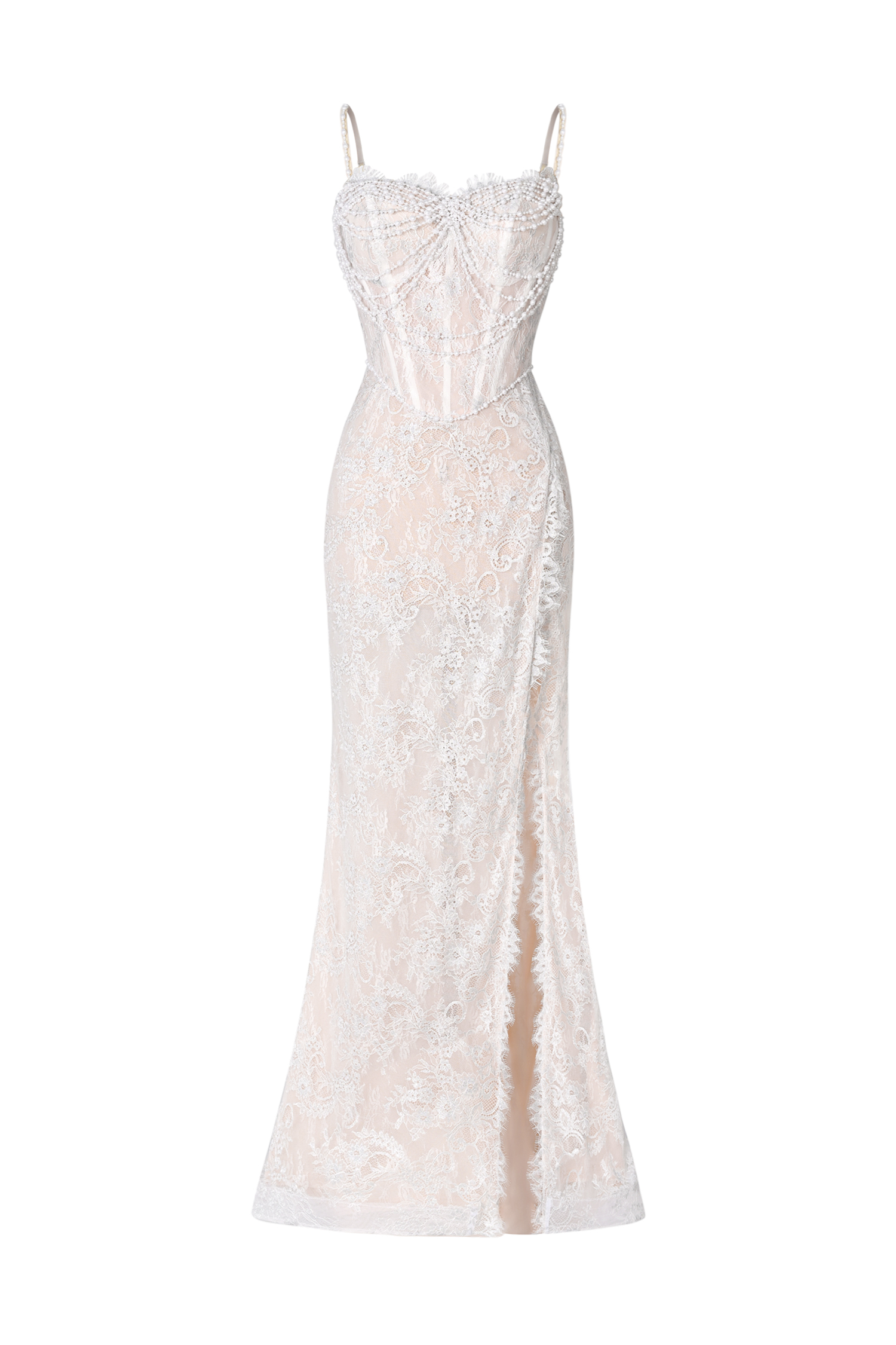 Vandra Sleeveless Lace Slit Maxi Dress