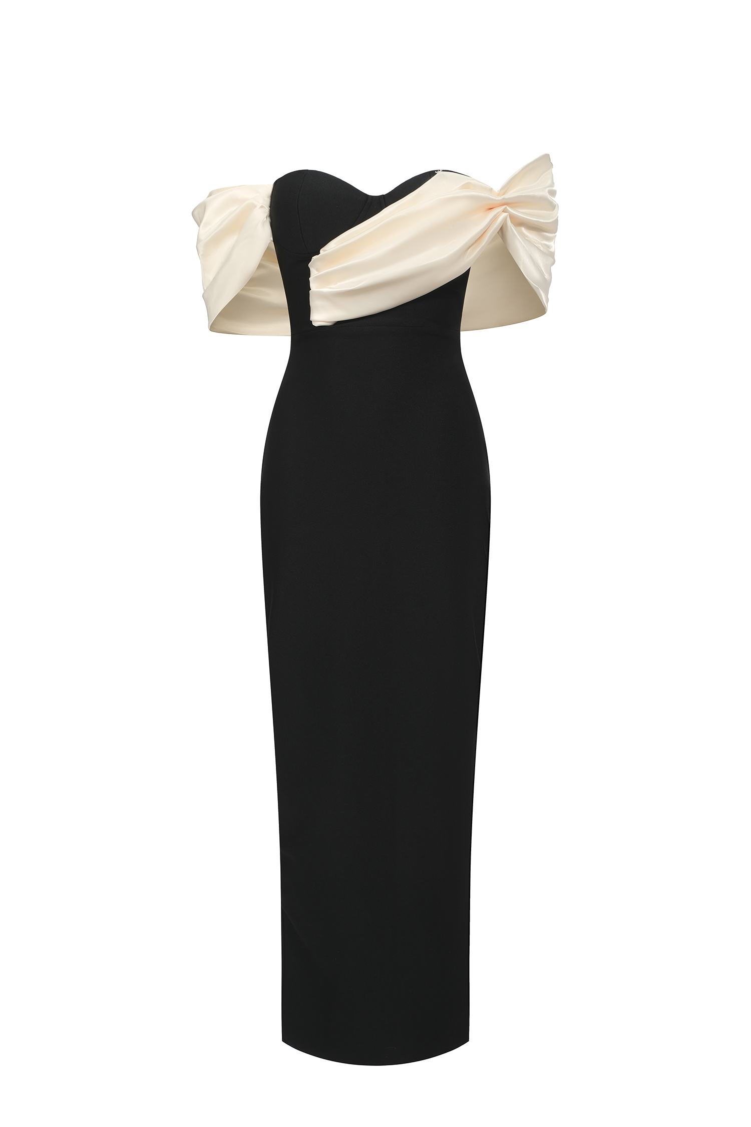 Lala Off-The-Shoulder Fold Bandage Maxi Dress
