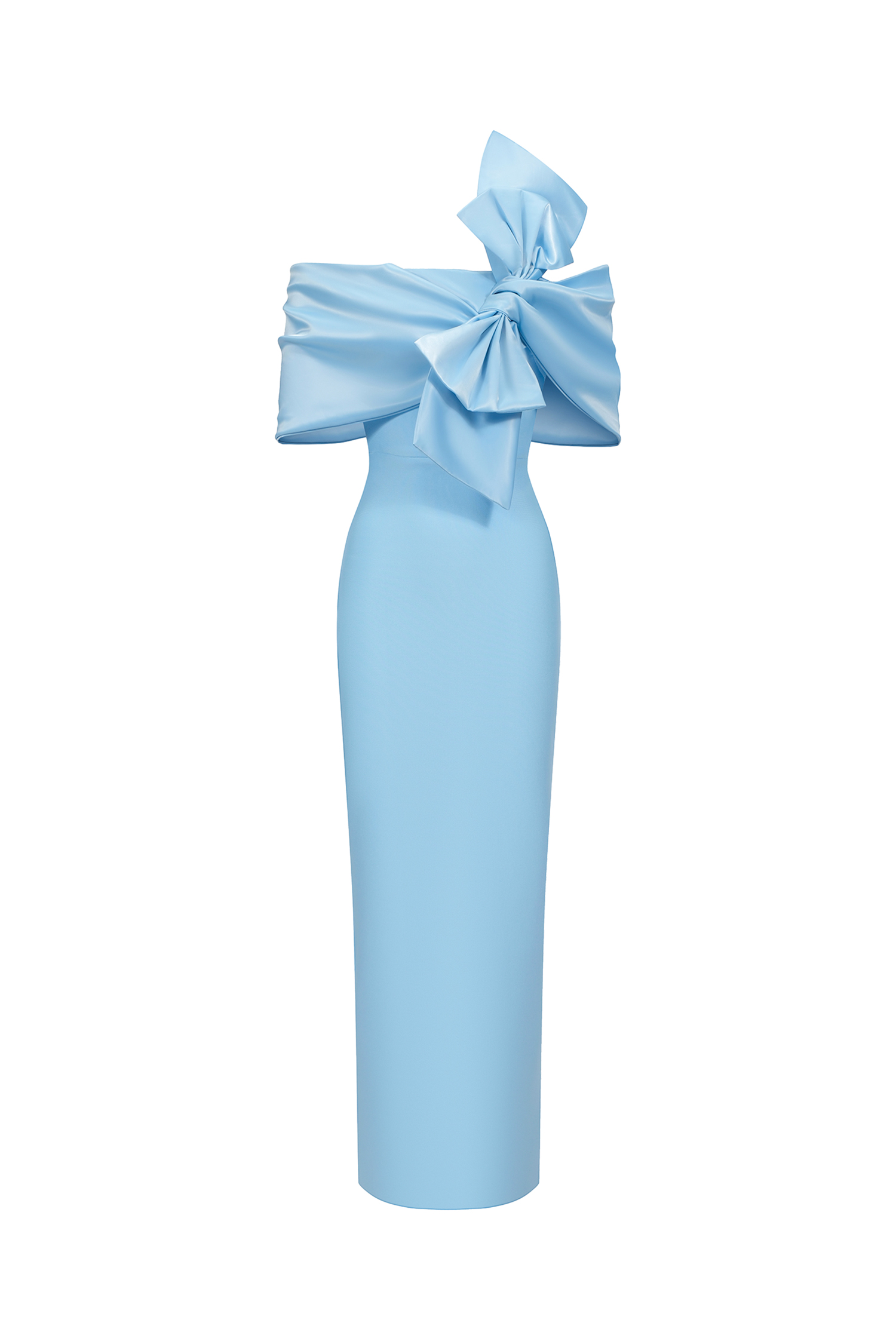 Uara Off-The-Shoulder Bow Bandage Maxi Dress