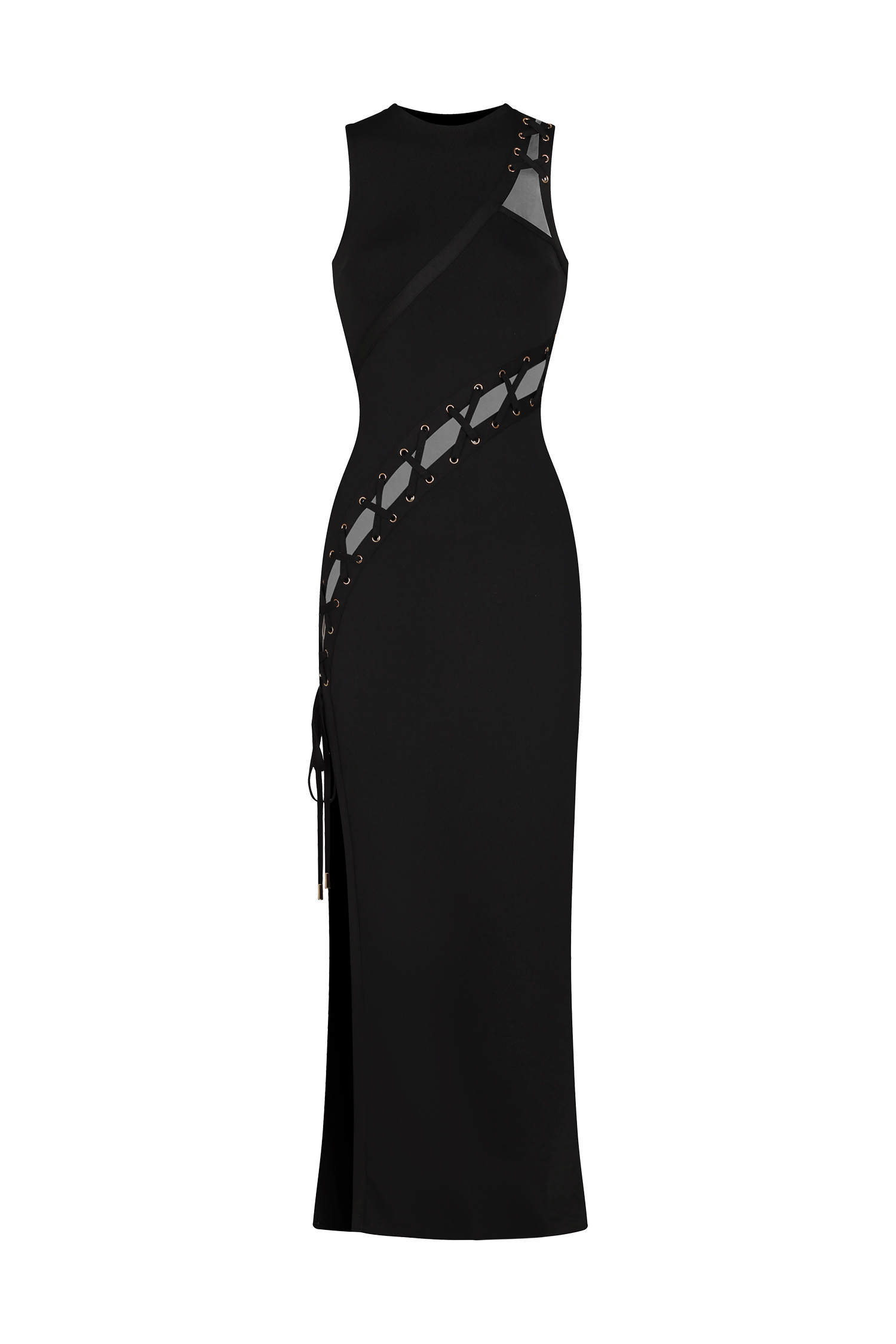 Kaiser Sleeveless Hollowed Out Slit Bandage Maxi Dress