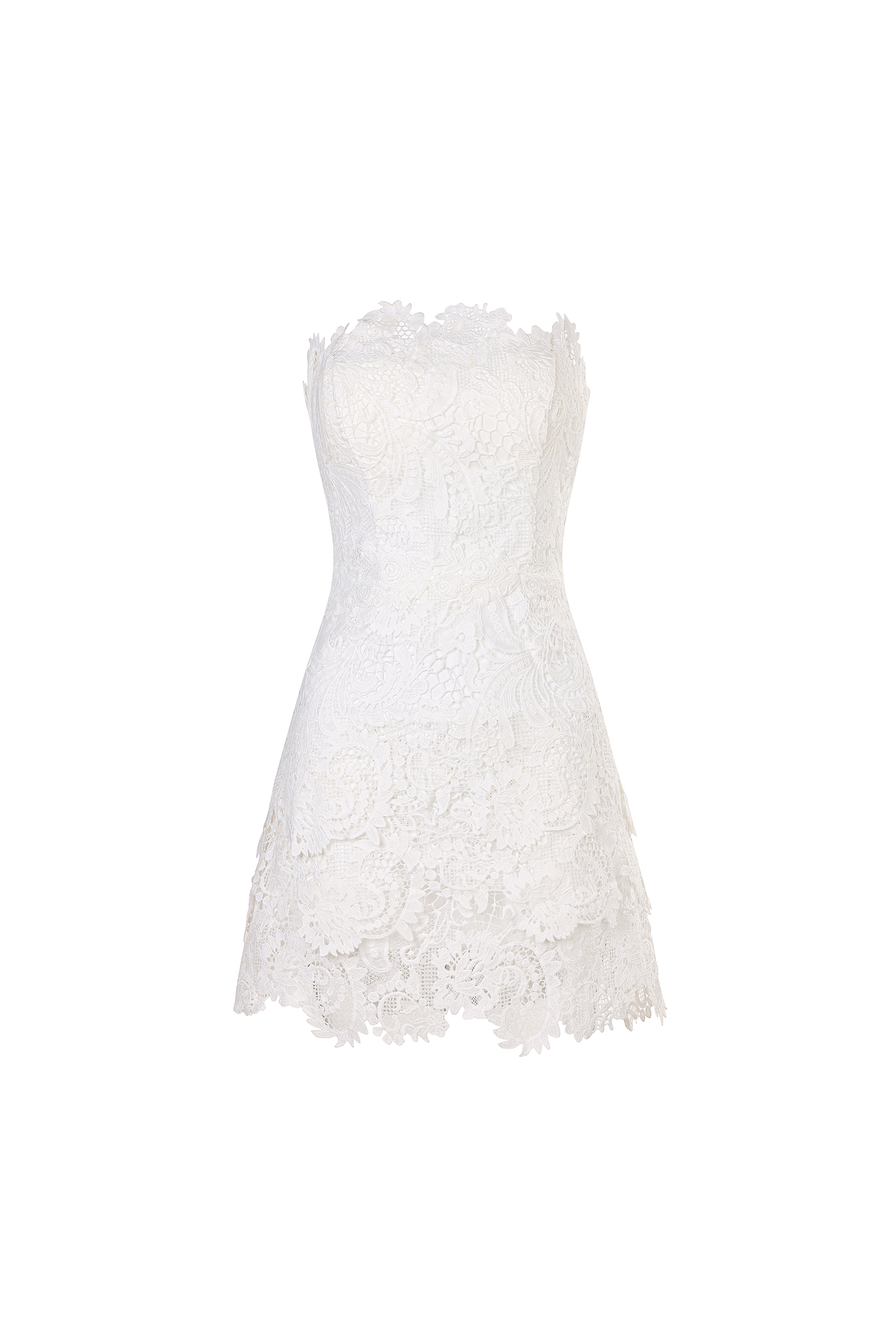 Yuico Lace Strapless Mini Dress