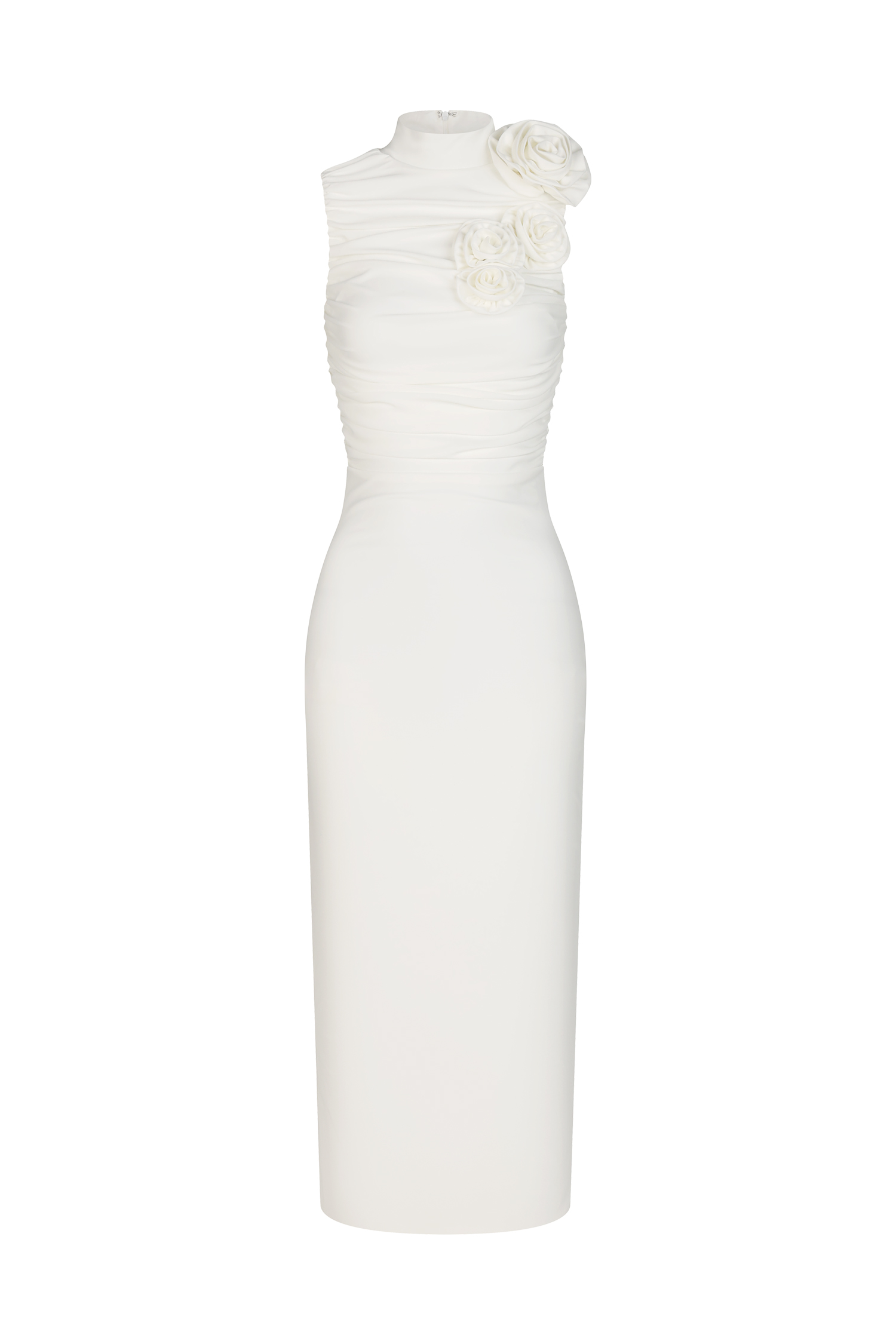 Shaney Flowers Slim Sleeveless Midi Dress