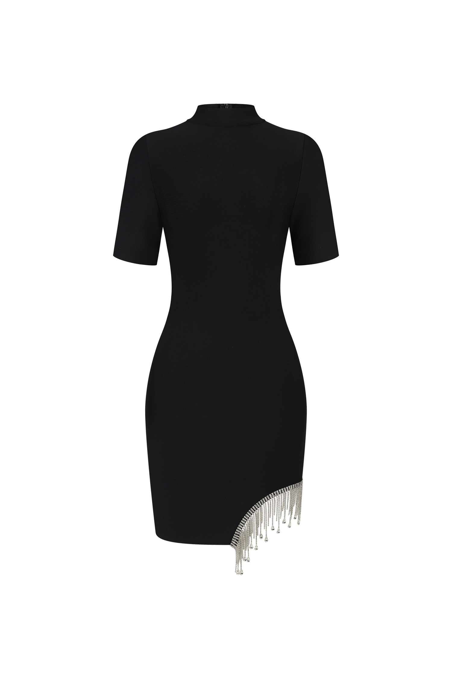 Korasa Short Sleeves Tassels Diamond Bandage Mini Dress