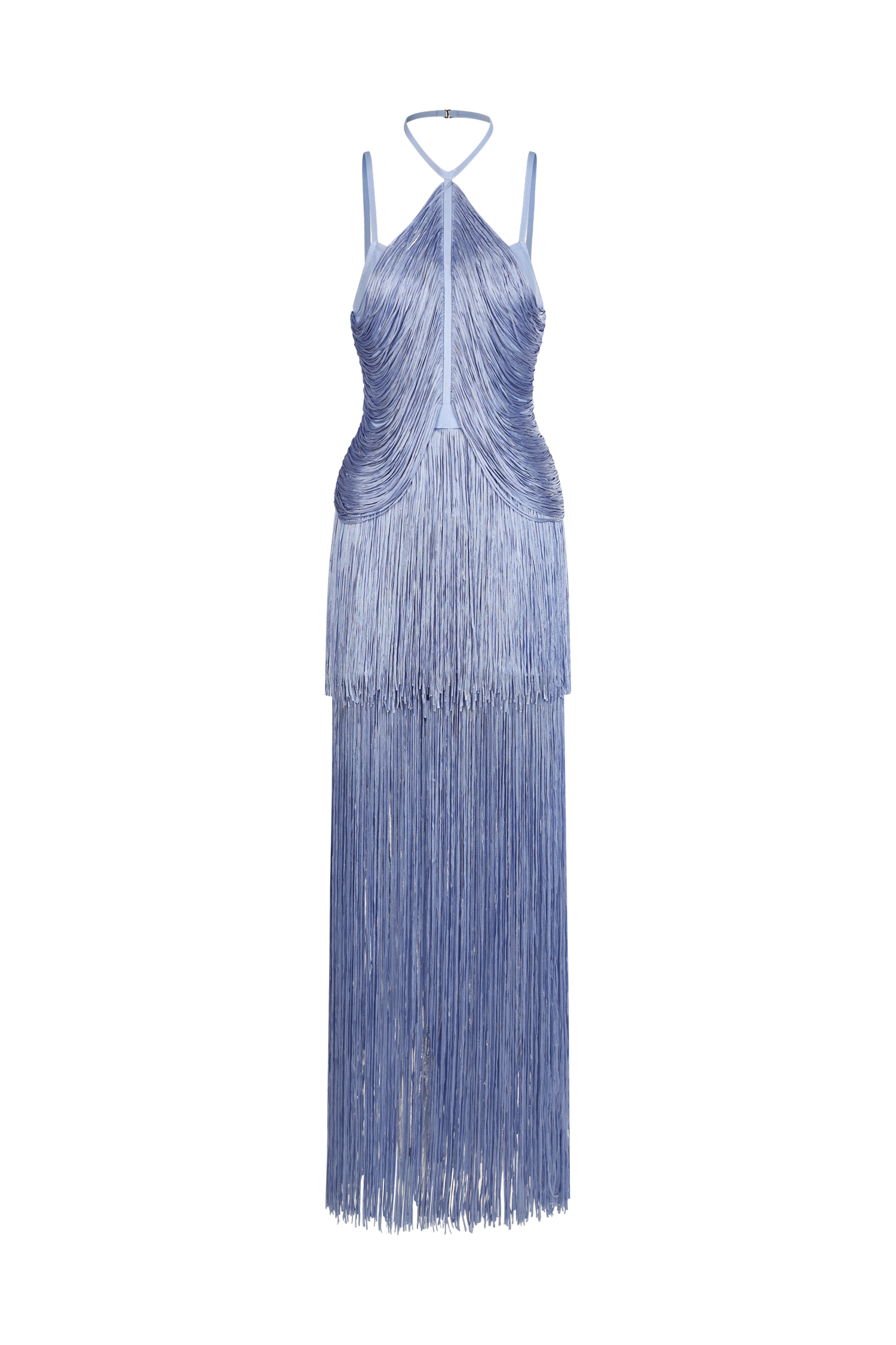Kivi Bandage Halter Tassel Purple Maxi Dress