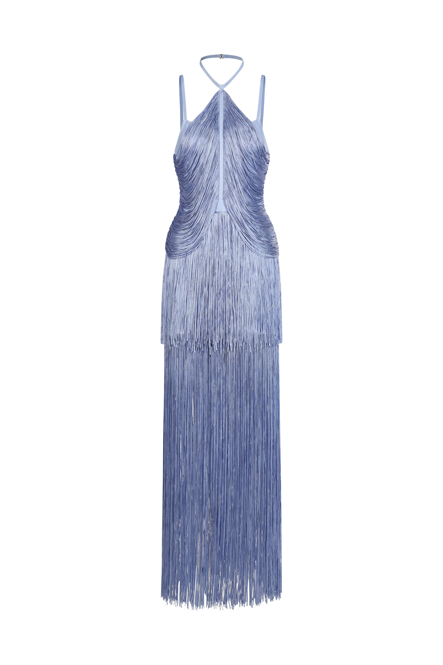 Kivi Bandage Halter Tassel Purple Maxi Dress