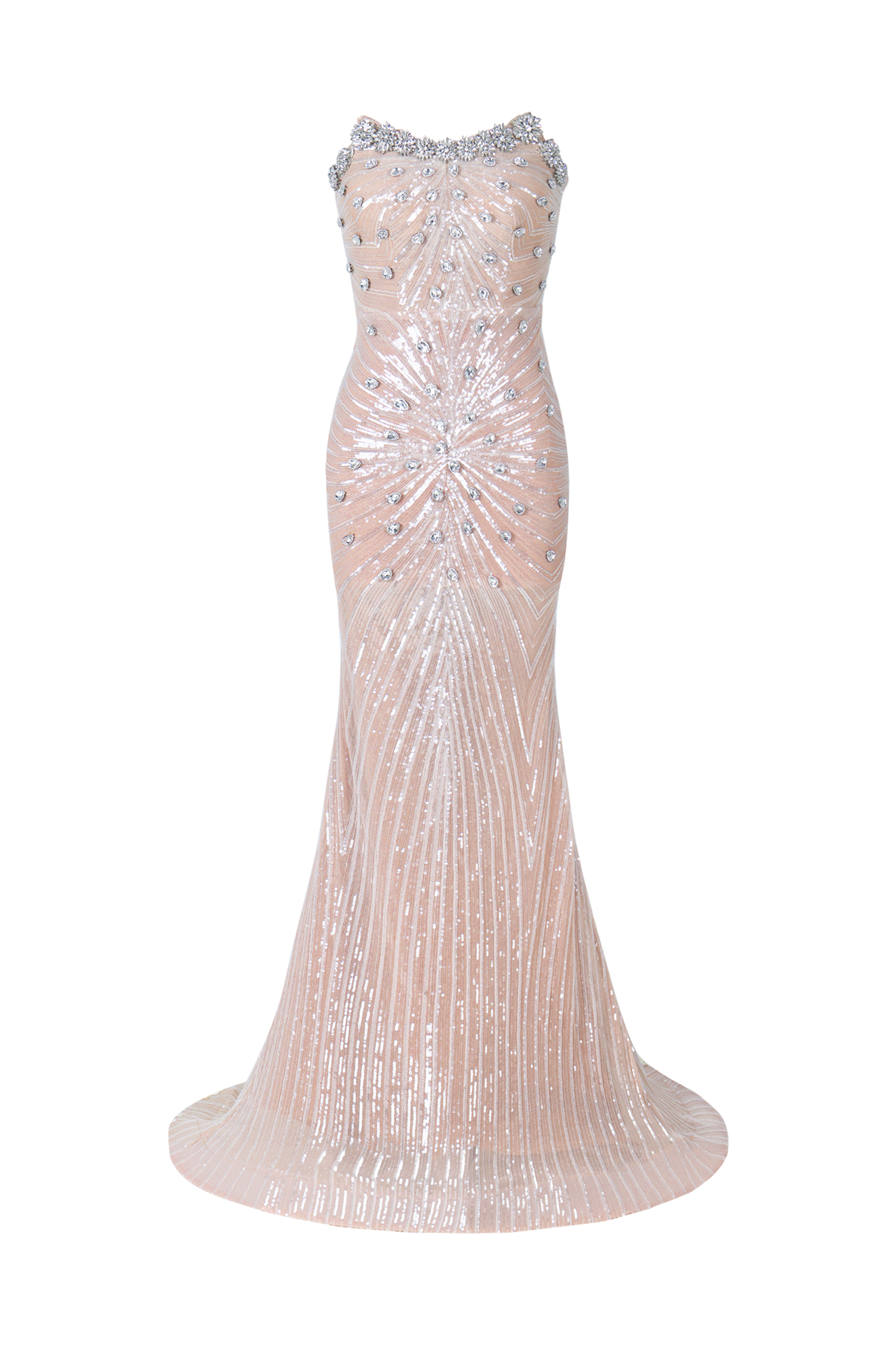 Kori Strapless Diamond Sequins Maxi Dress