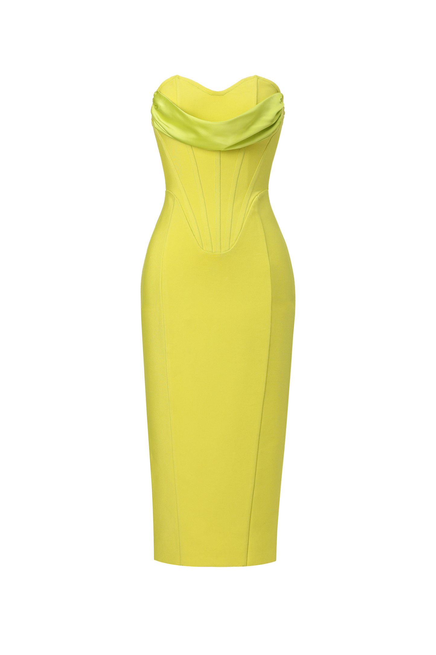 Suku Sleeveless  Fish Bone Bandage Midi Dress