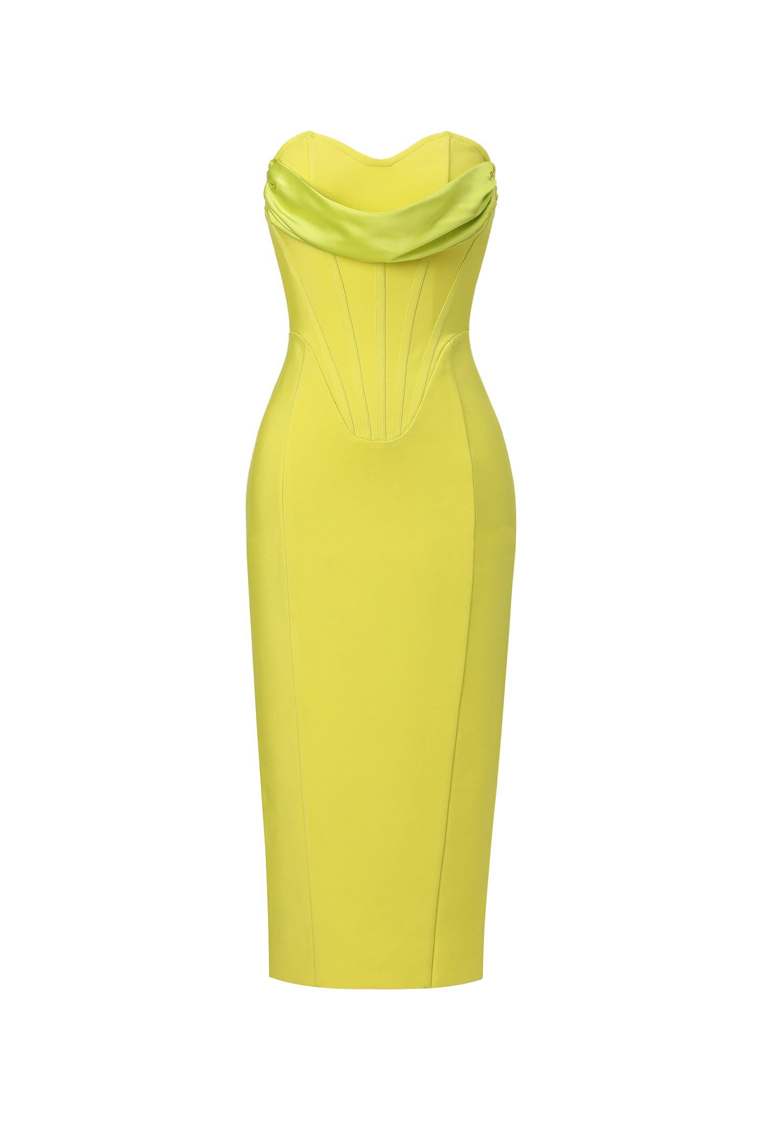 Suku Sleeveless  Fish Bone Bandage Midi Dress