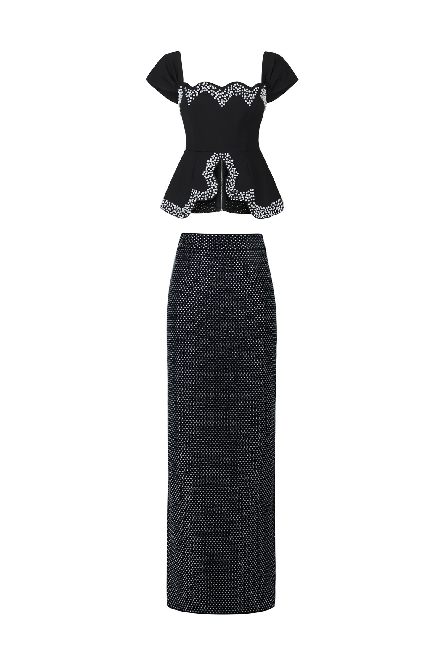 Vercia Off-The-Shoulder Diamond Bandage Maxi Dress