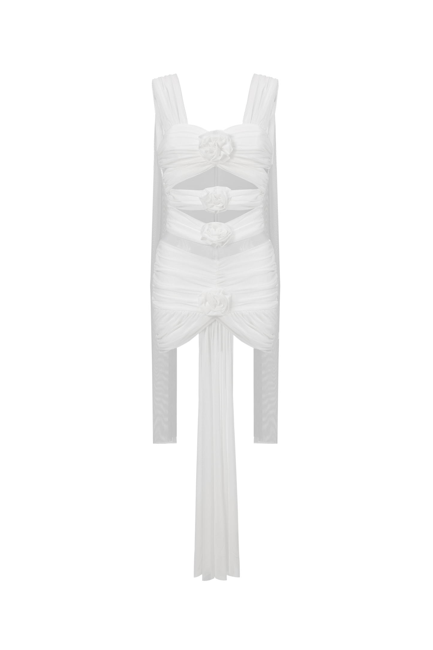 Kawayi Sleeveless Flowers Hollowed Out Mini Dress