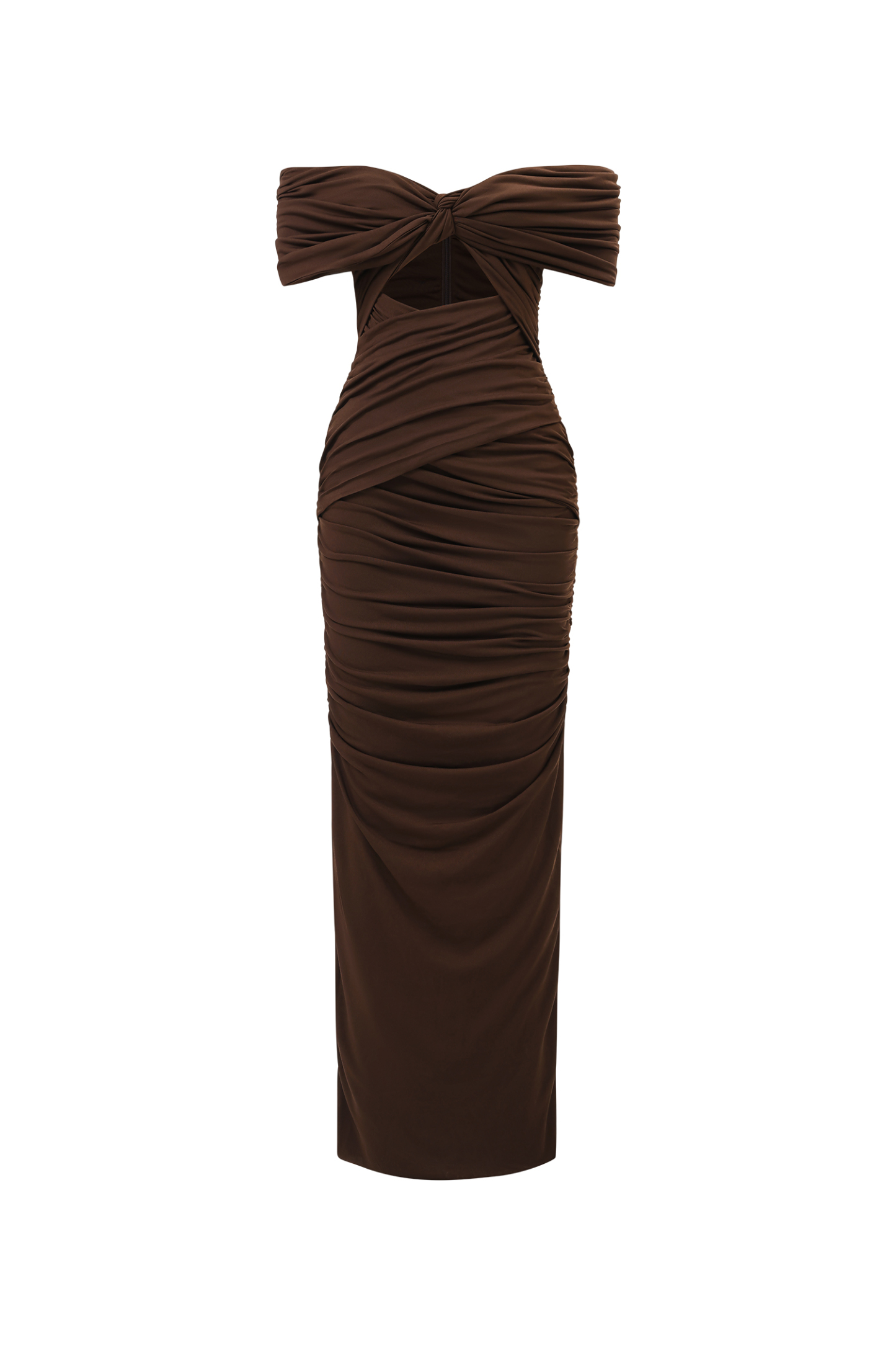 Kanre Off The Shoulder Hollow Out Fold Maxi Dress