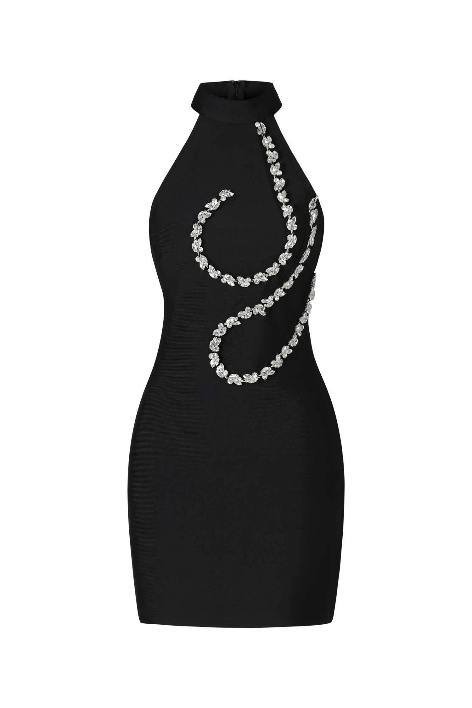 Georgiana Halter Sleeveless Diamond Bandage Mini Dress