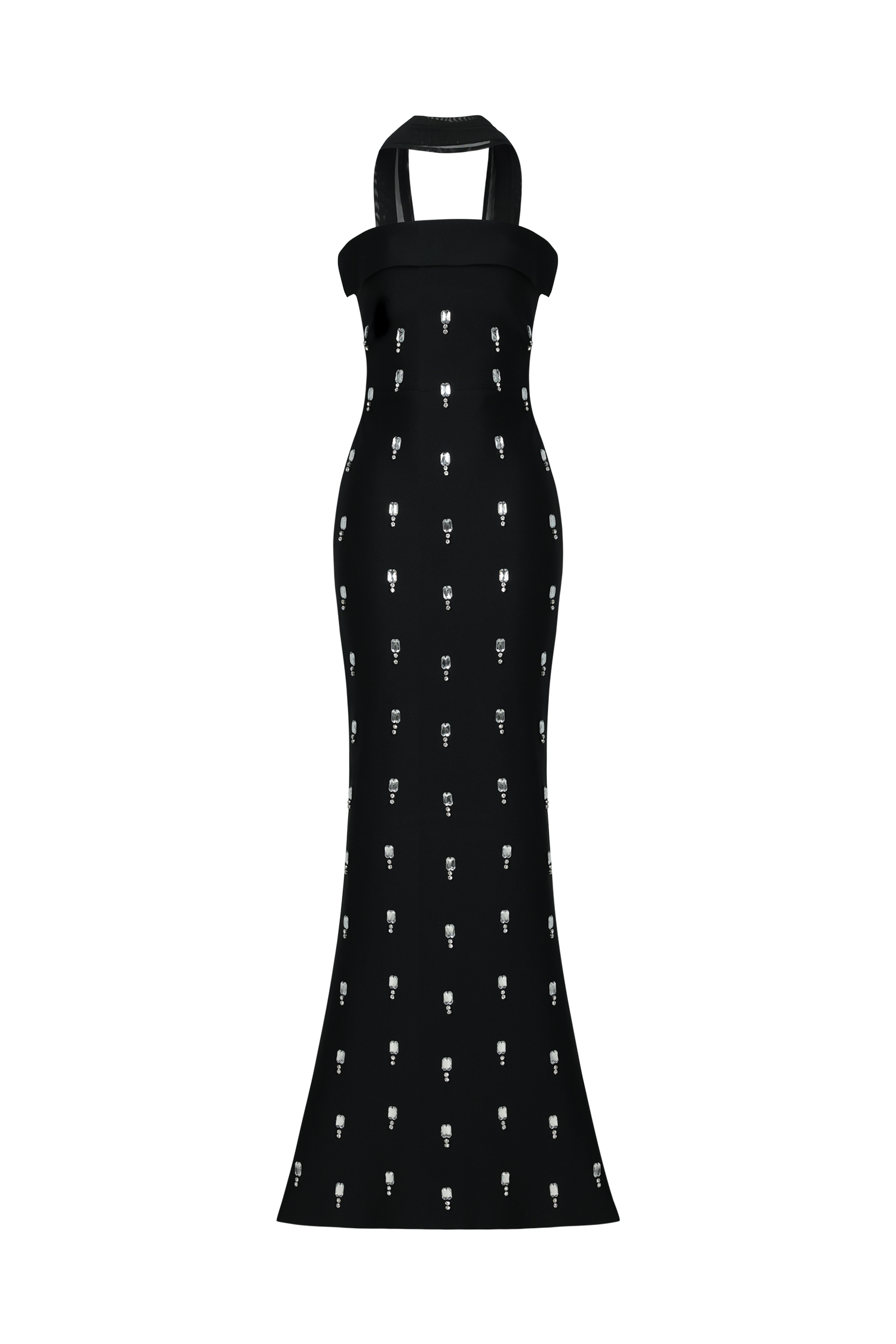 Nadja Sleeveless Diamond Bunting Bandage Maxi Dress