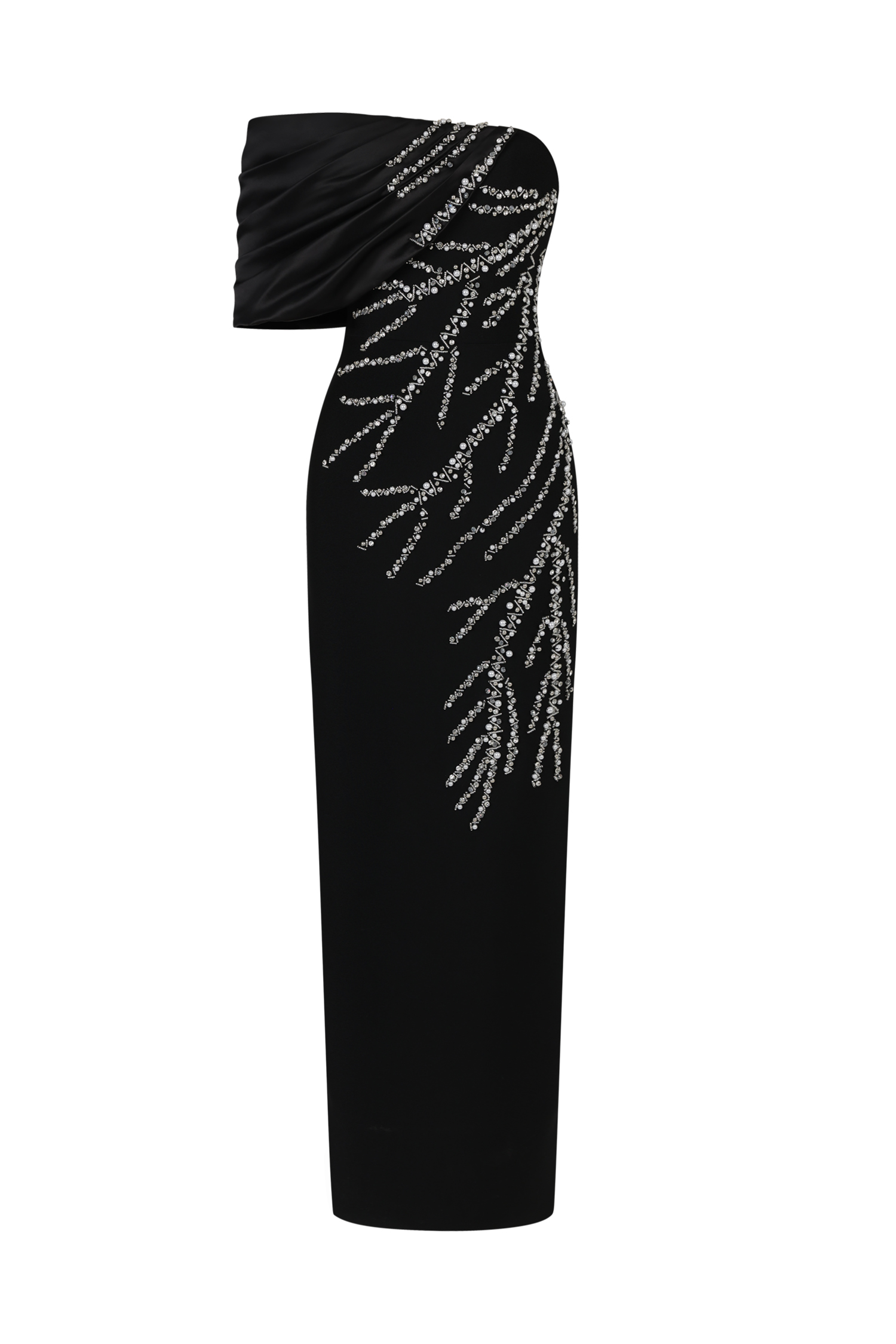 Zaha One Shoulder Sleeveless Diamond Bandage Maxi Dress