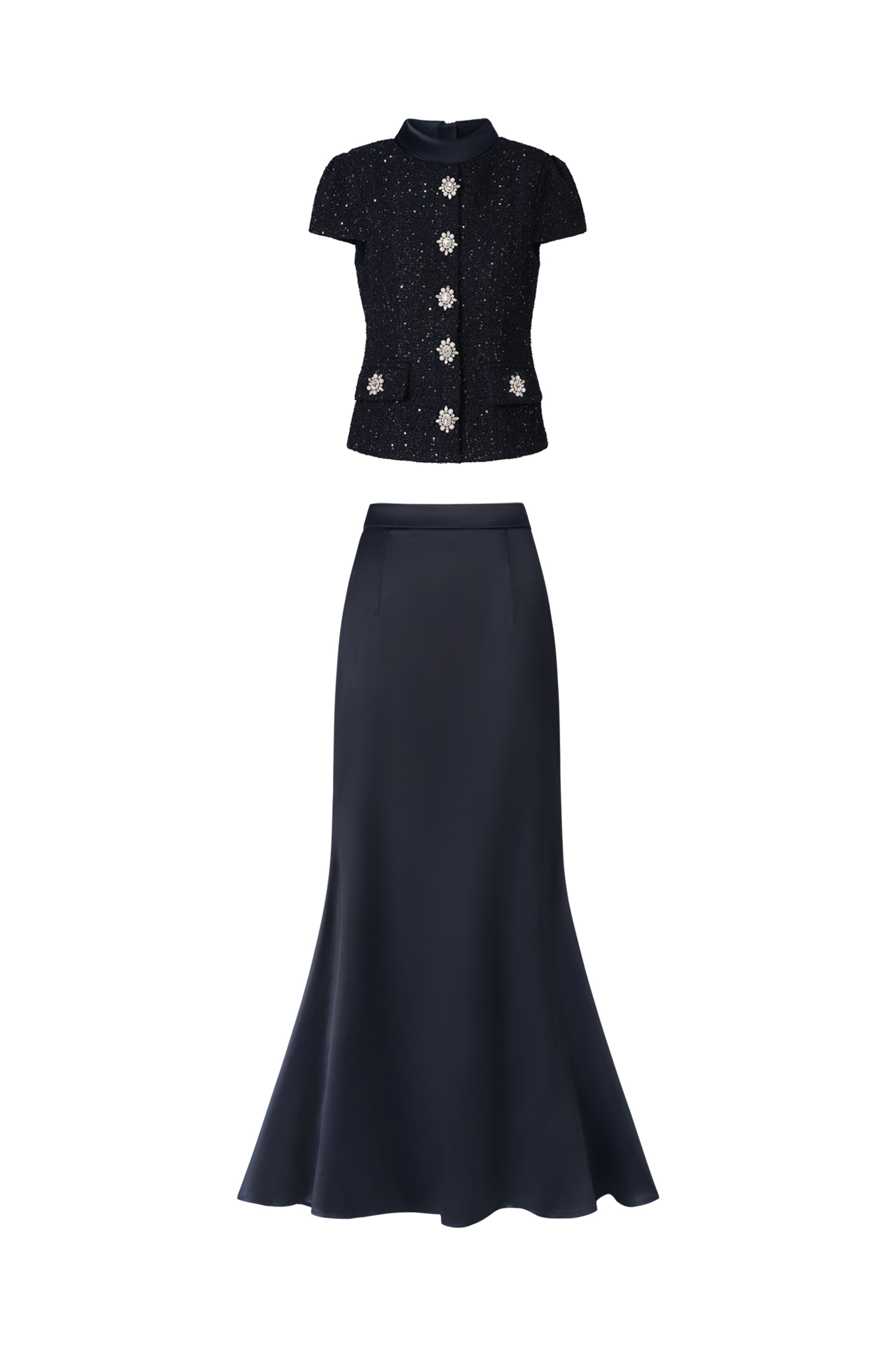 Isabeau Short Sleeve Round Neck Maxi Two-Piece Set