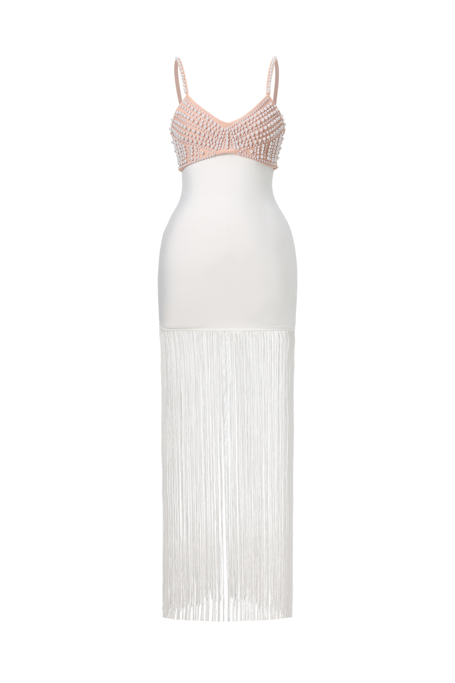 Zamiel Sleevess V-Neck Maxi Tassels Bandage Maxi Dress