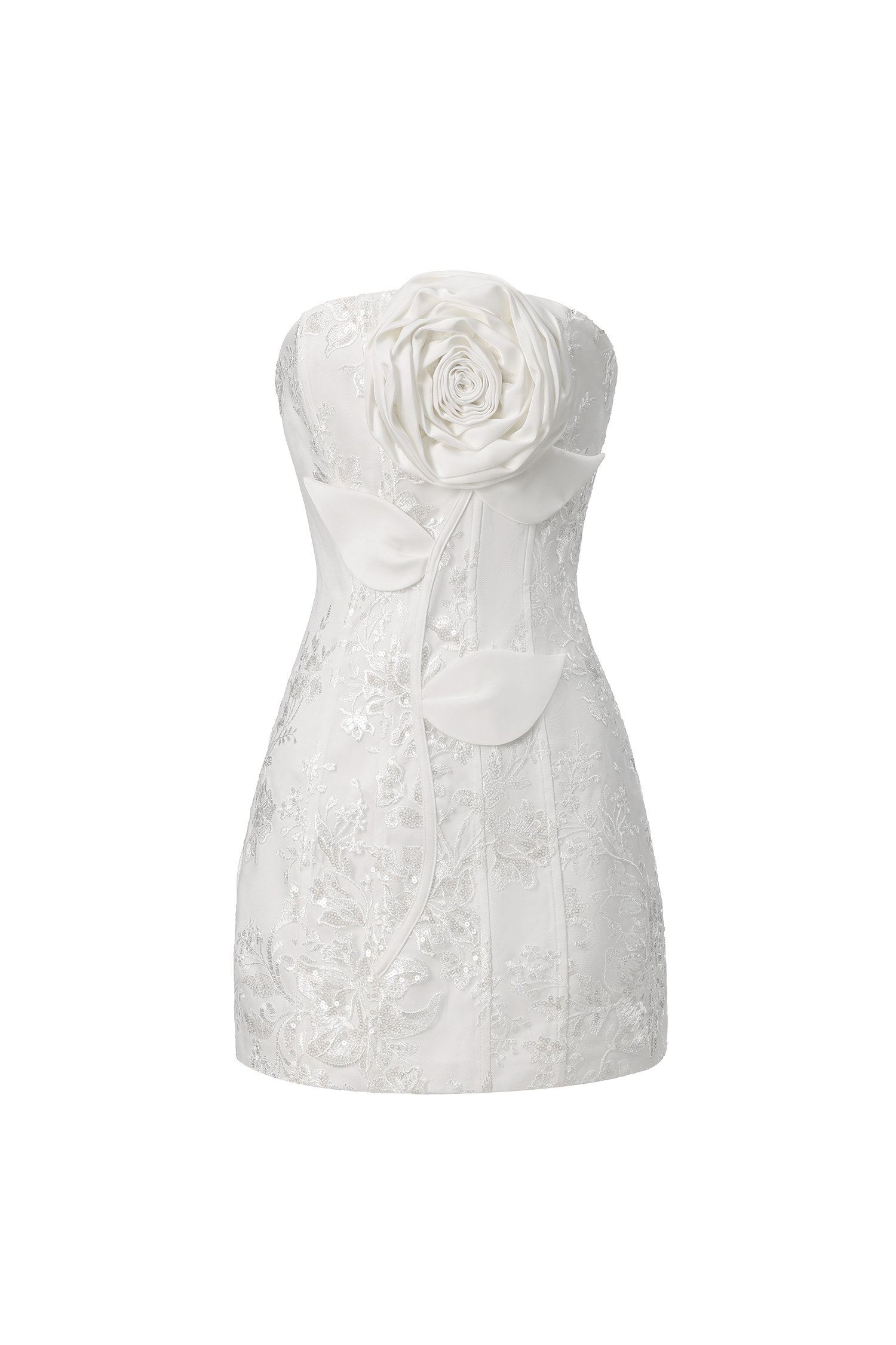 Renaa Kijin Handmade flowers Sequins mini dress