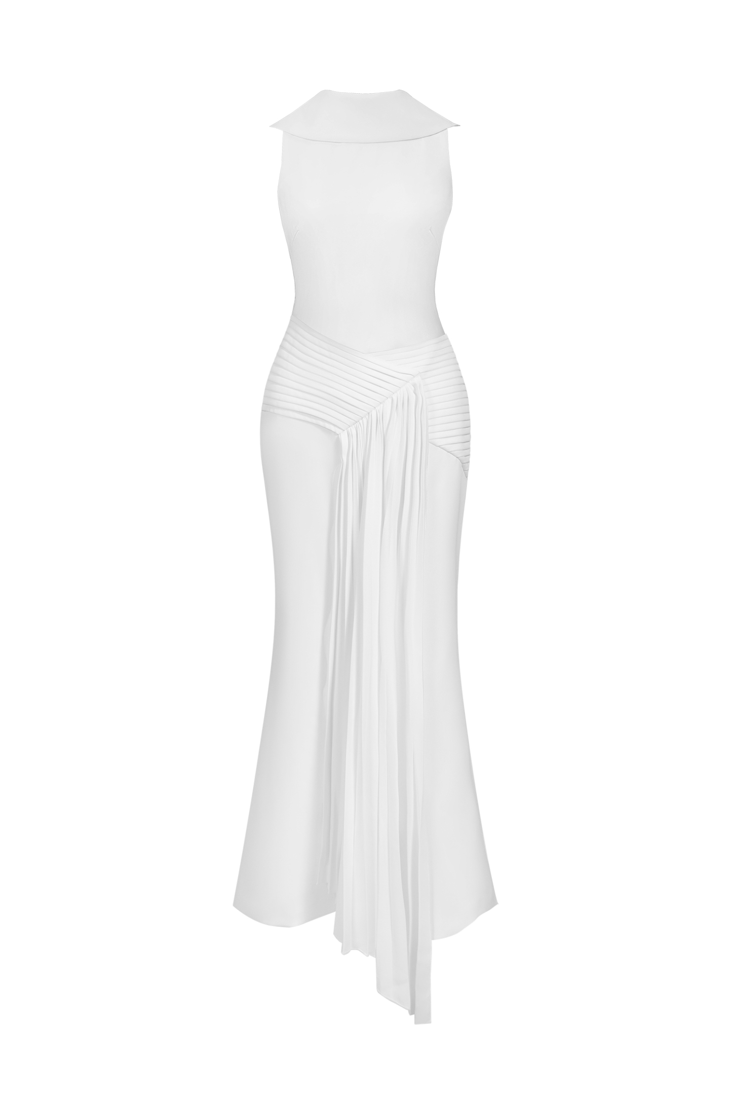 Jozie Sleevess Fold Fish Tail Maxi Dress