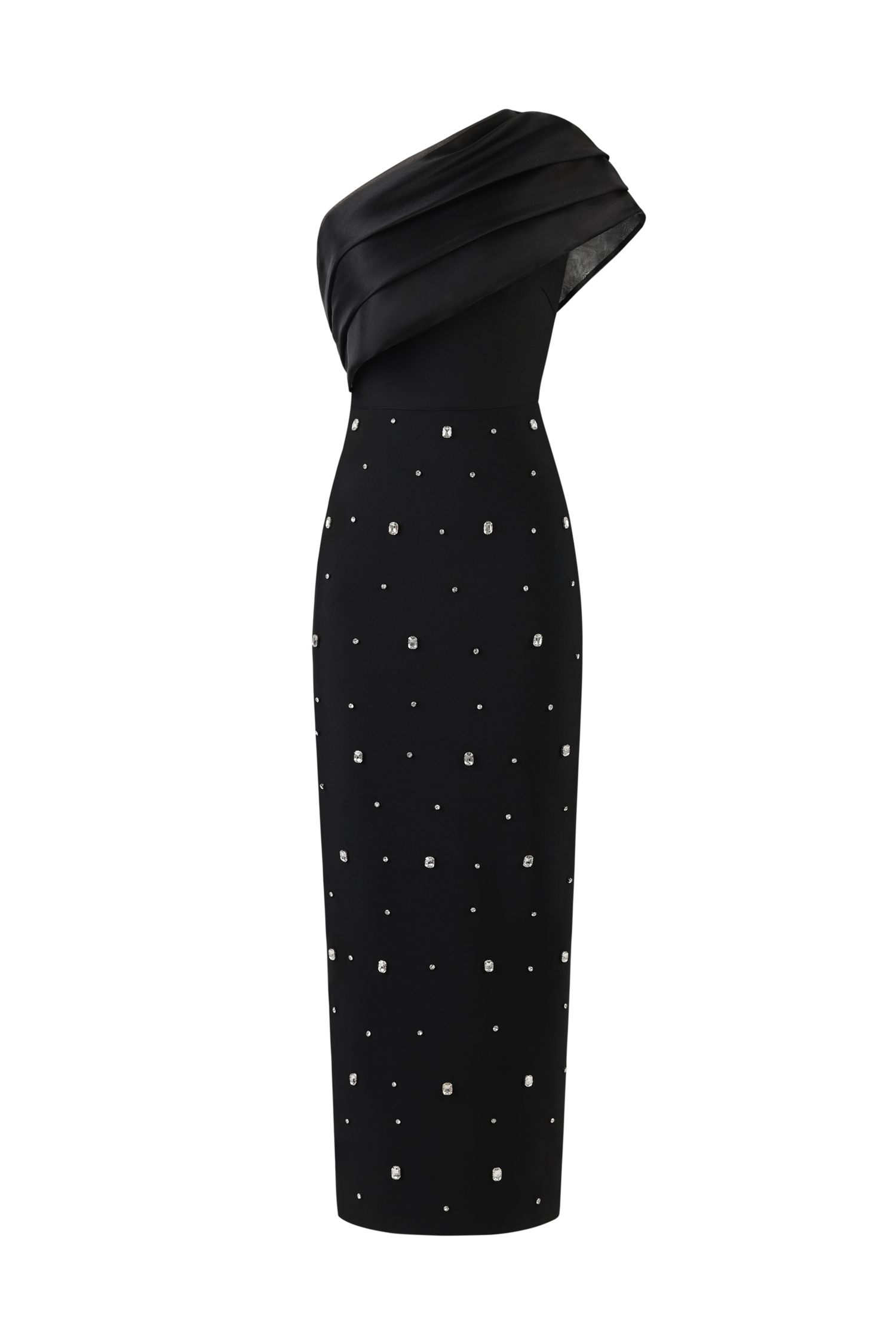 Ninon One Shoulder Sleeveless Diamond Bandage Maxi Dress