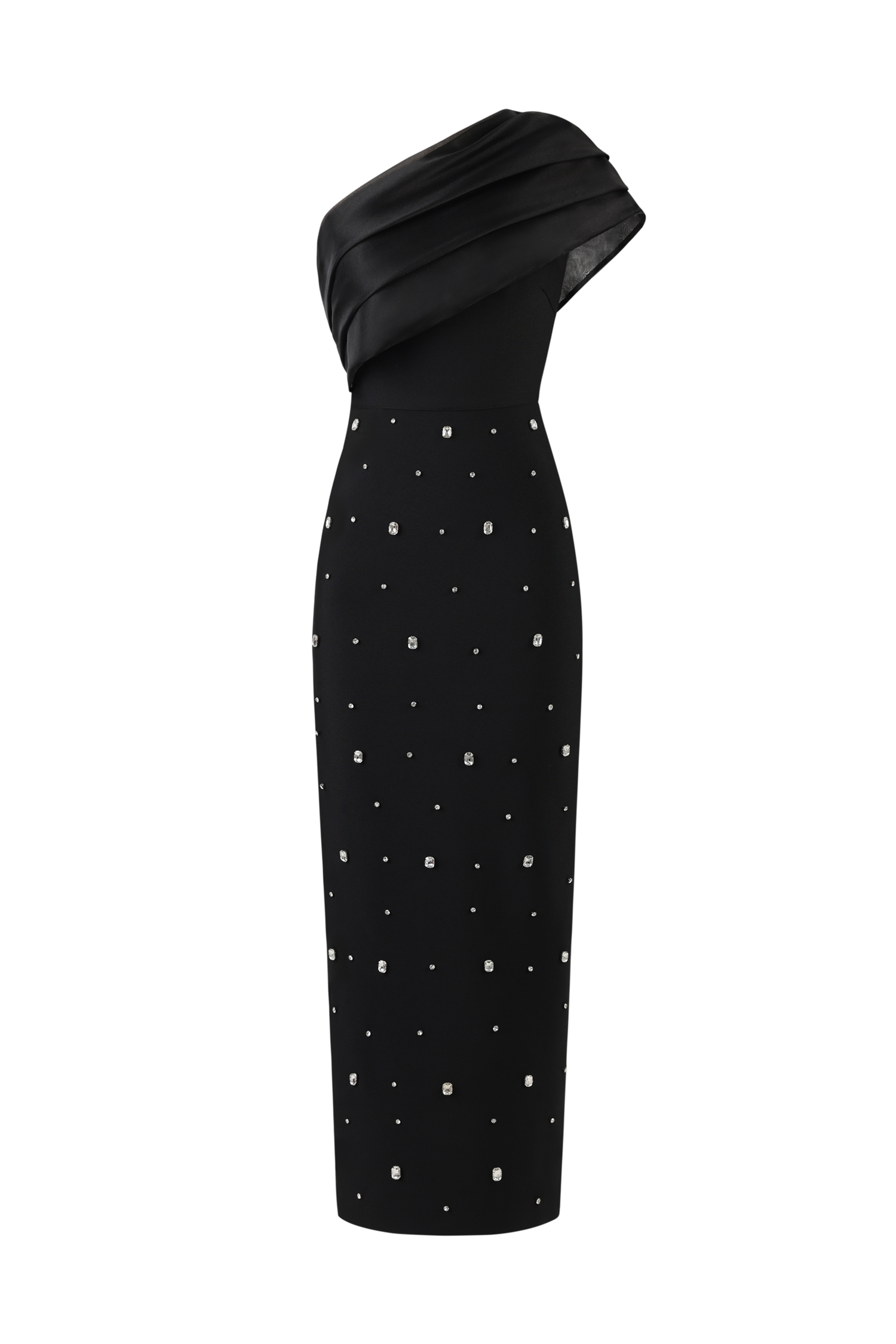 Ninon One Shoulder Sleeveless Diamond Bandage Maxi Dress