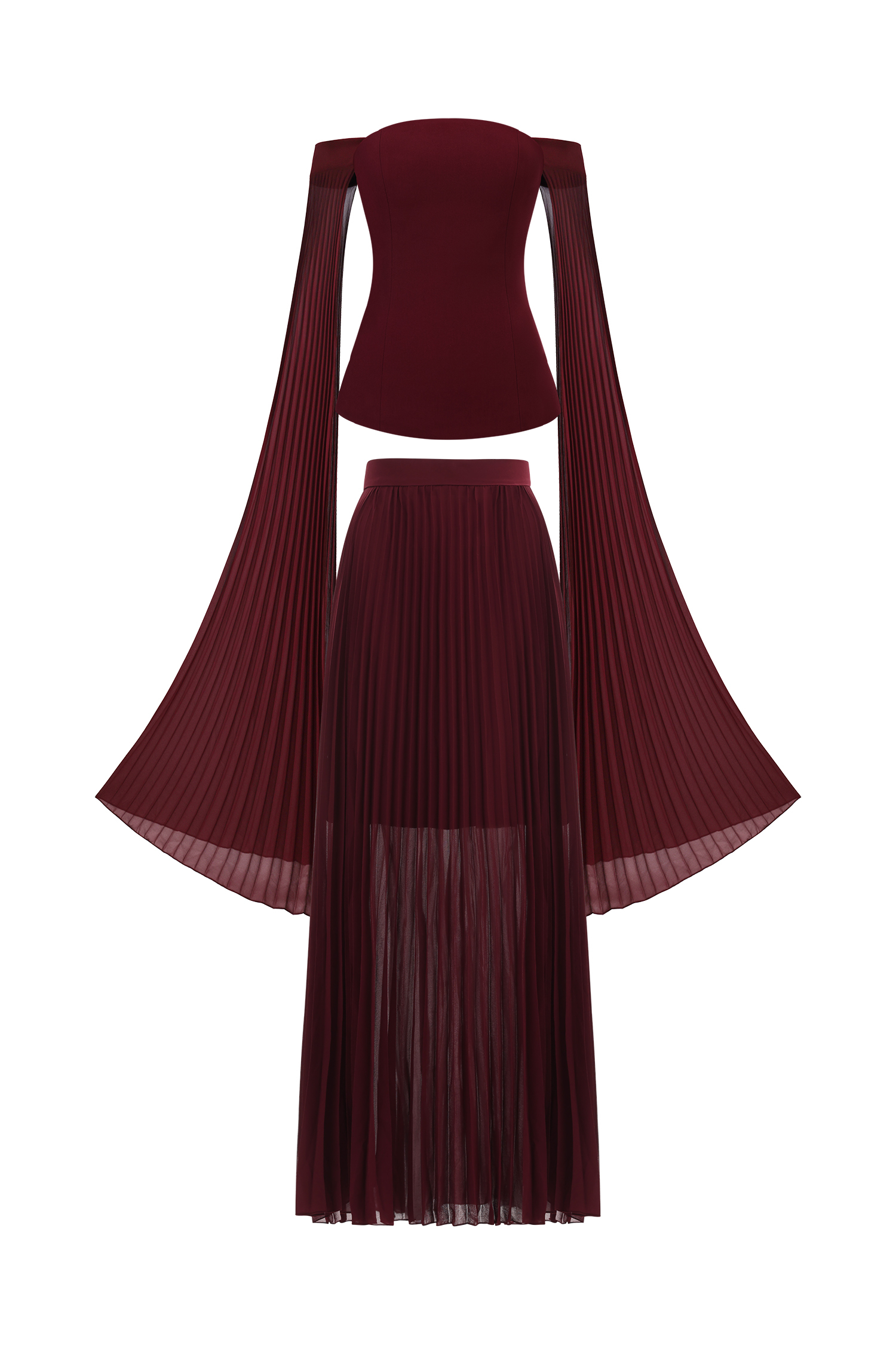 Solvia Off The Shoulder Long Sleeves Ruched Maxi Dress