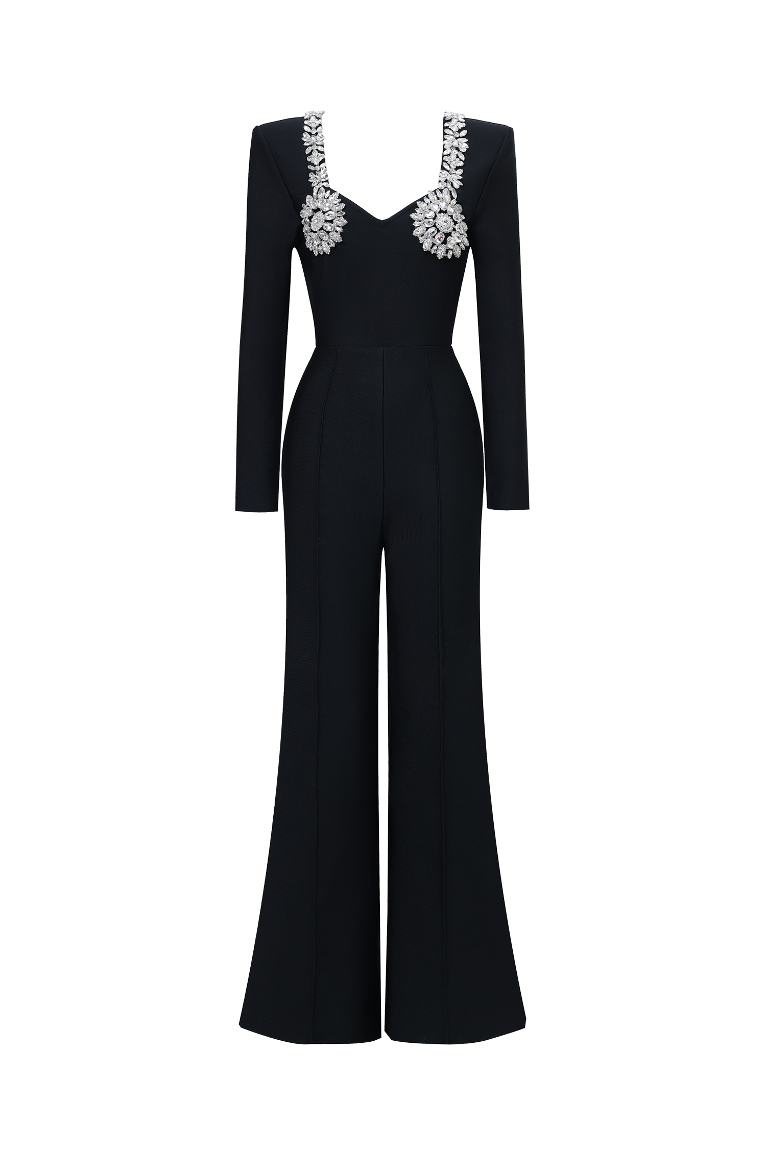 Liaco Sweetheart Neck Rhinestone Bandage Jumpsuit