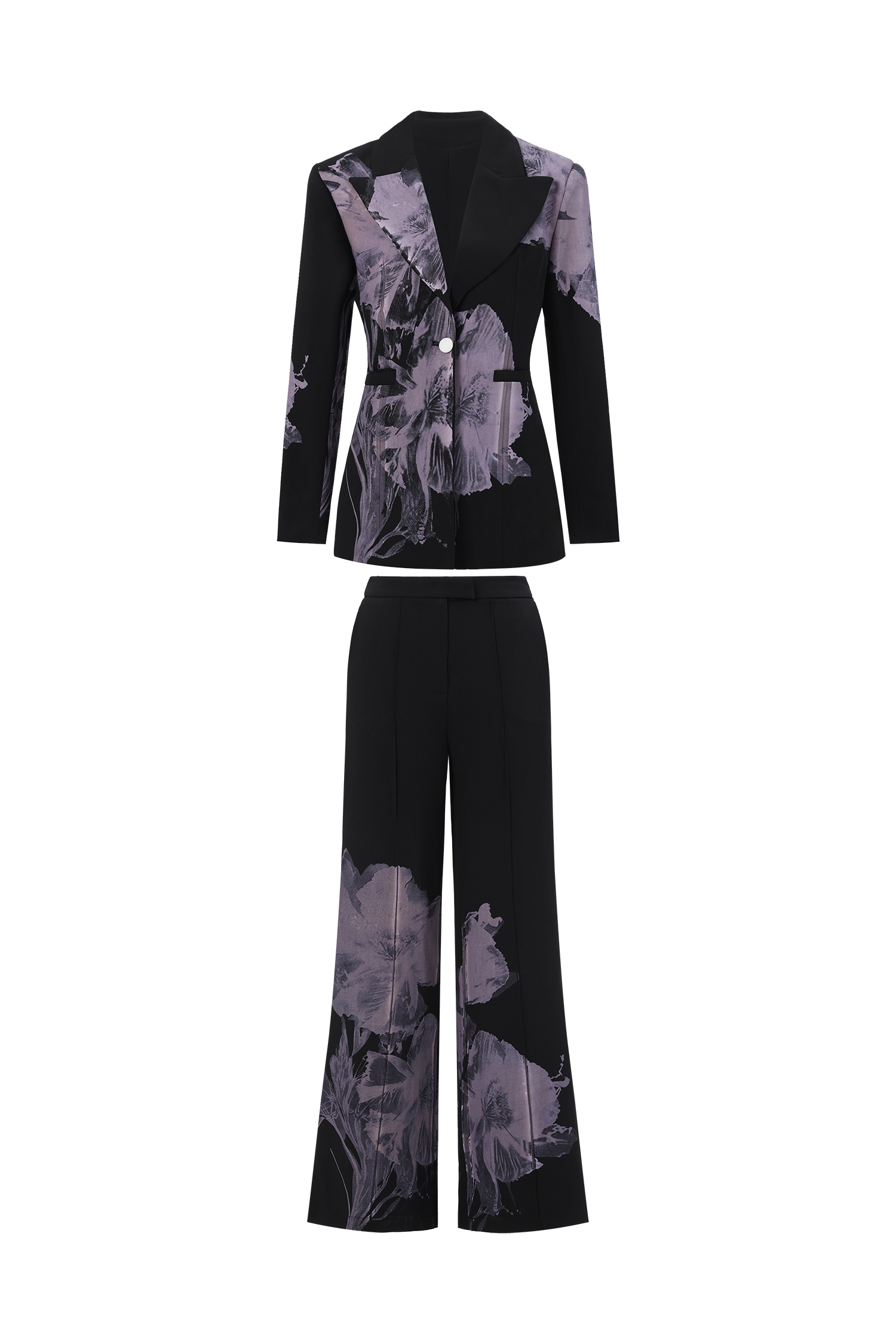 Garina Asymetric Floral Print Suit