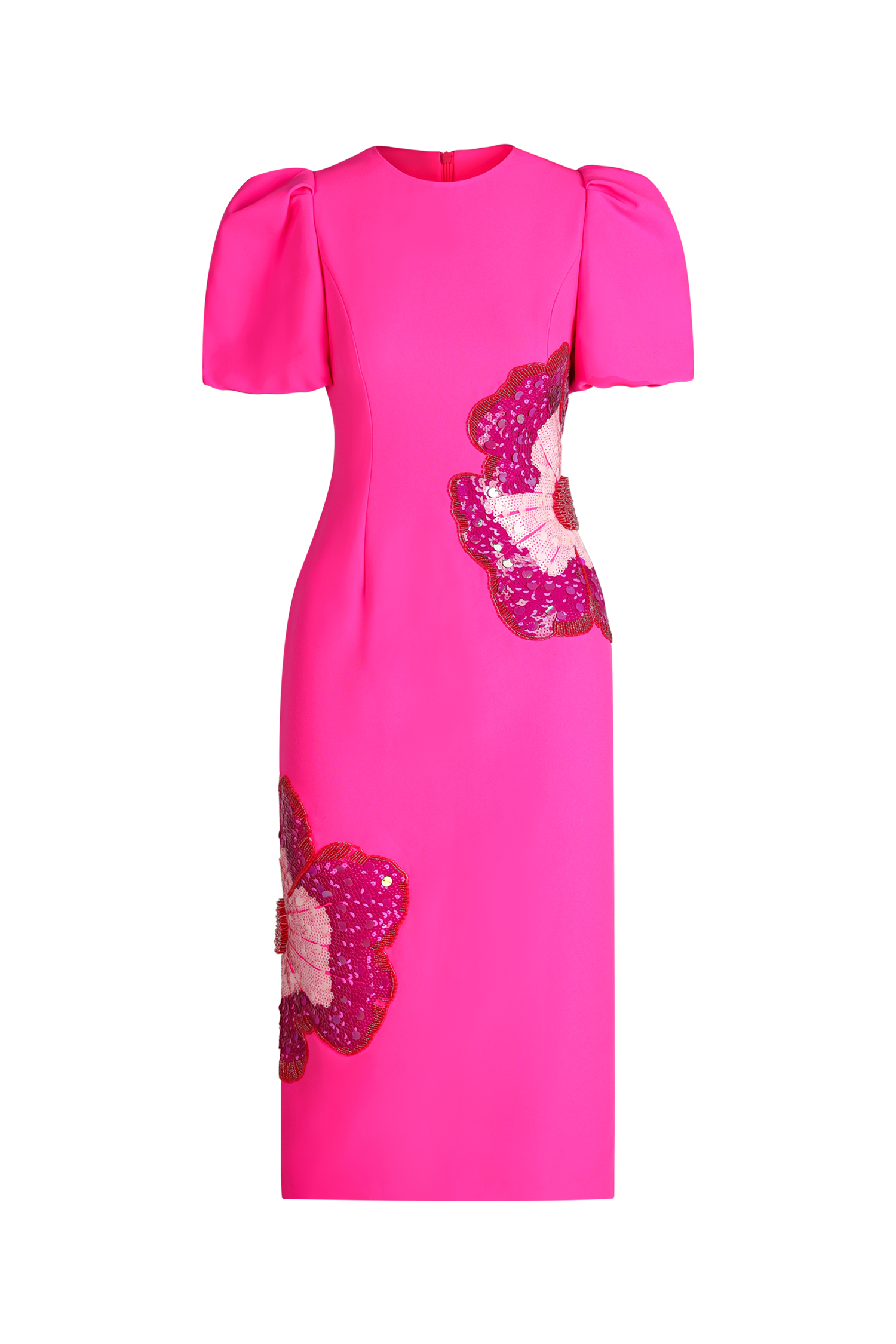 Elissa Puff Sleve Floral Midi Dress