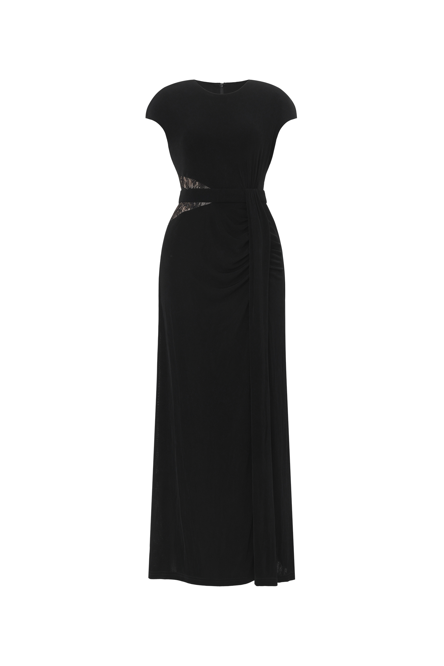 Viaua Chic Contour Sleeveless Cut Out Lace Knit Maxi Dress