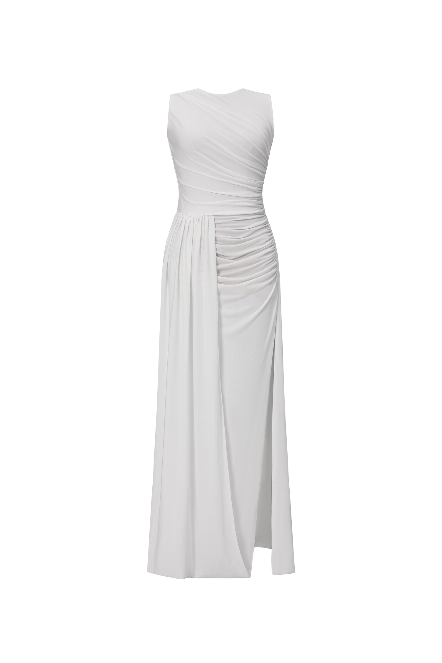 Persasy Chic Contour Sleeveless Ruched Knit Maxi Dress