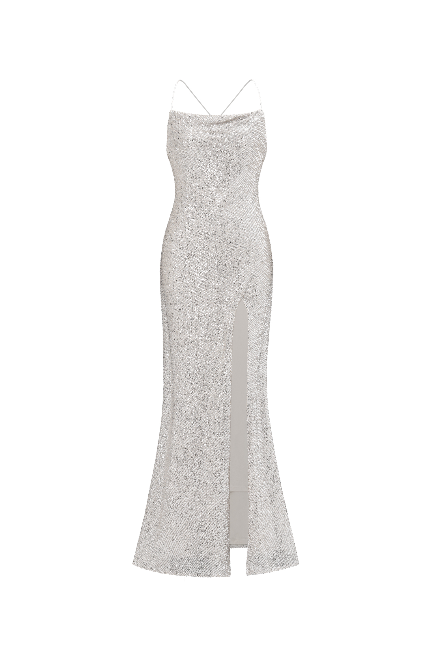 Fagra Glamorous Contour Sleeveless High Slit Sequin Maxi Dress