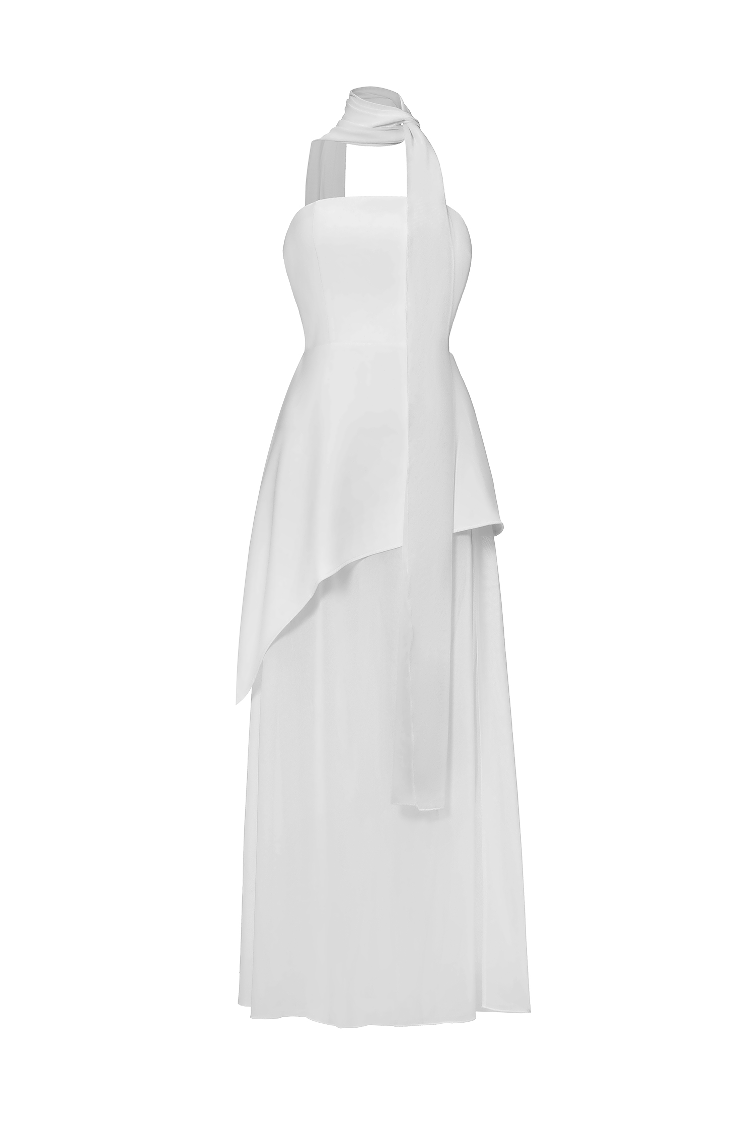 Kater Elegant Tailored Strapless Woven Mesh Maxi Dress