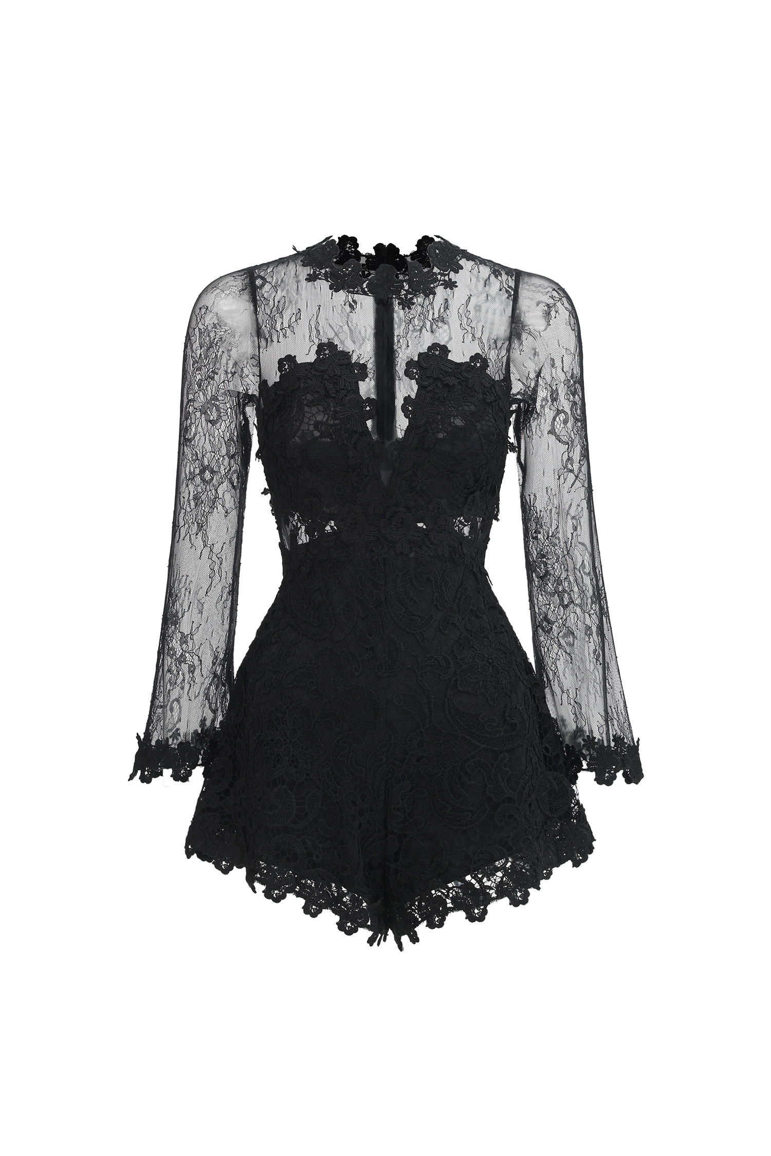 Willa Elegant Contour Long Sleeve Lace Romper – Bellabarnett