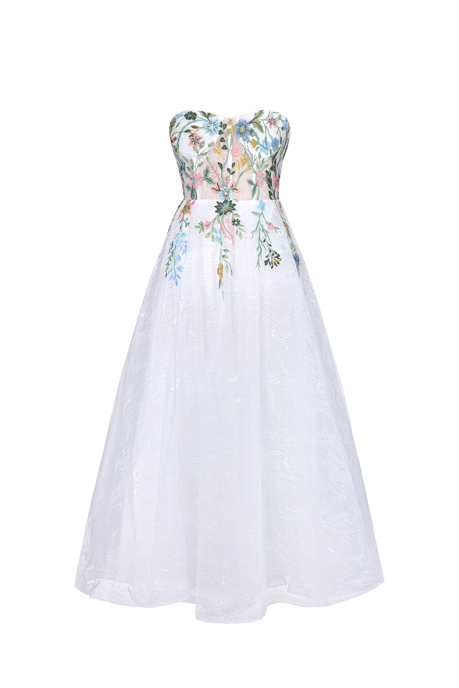 Joie Romantic Tailored Floral Embroidered Lace Maxi Dress