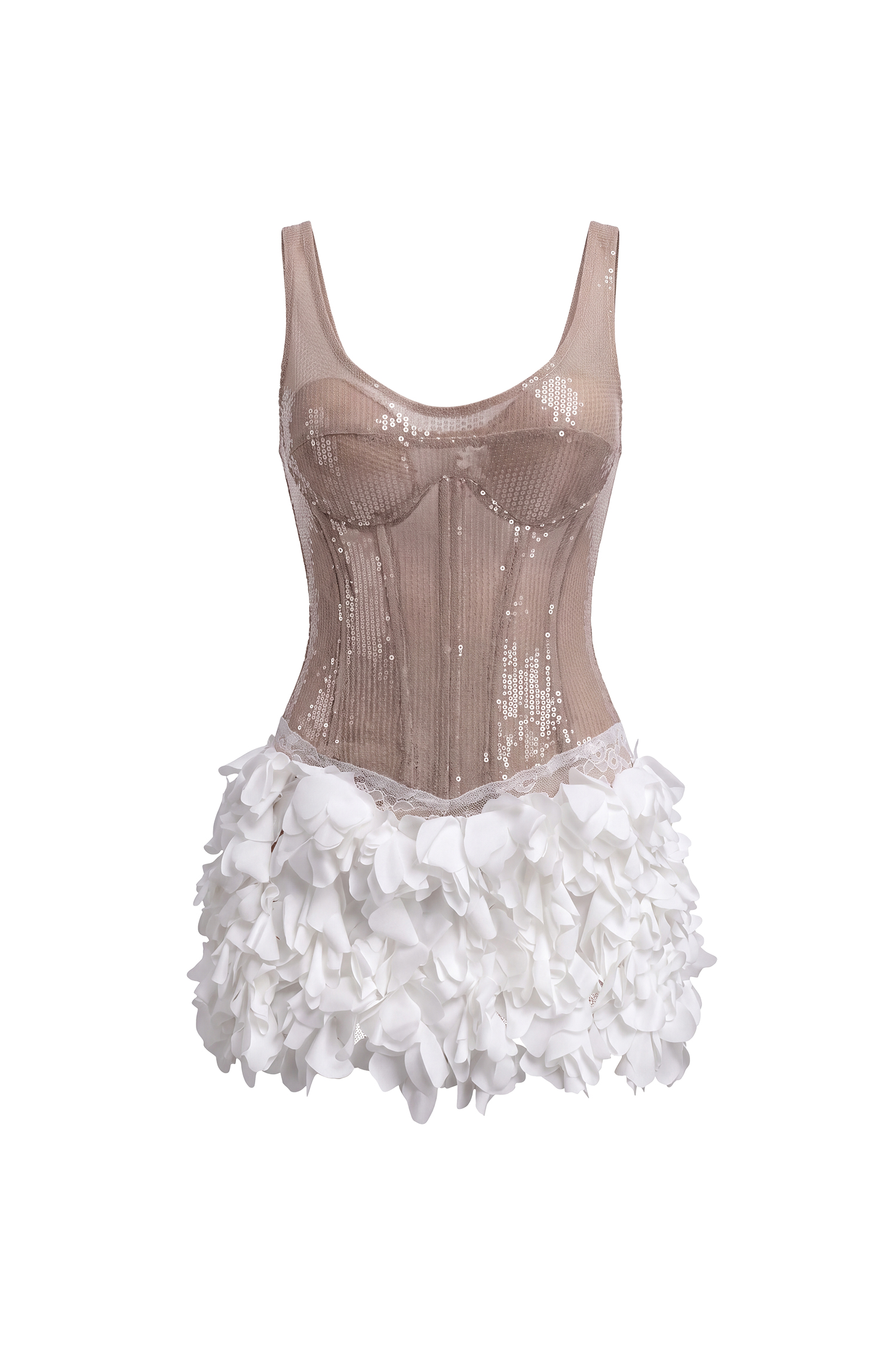 Jenny Chic Contour Sequin Petal Mini Dress