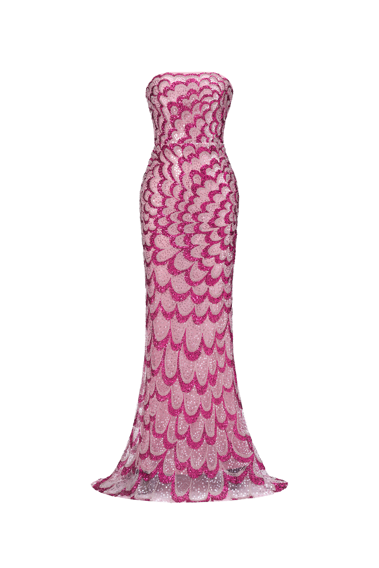 Facia Romantic Contour Strapless Sequin Maxi Dress