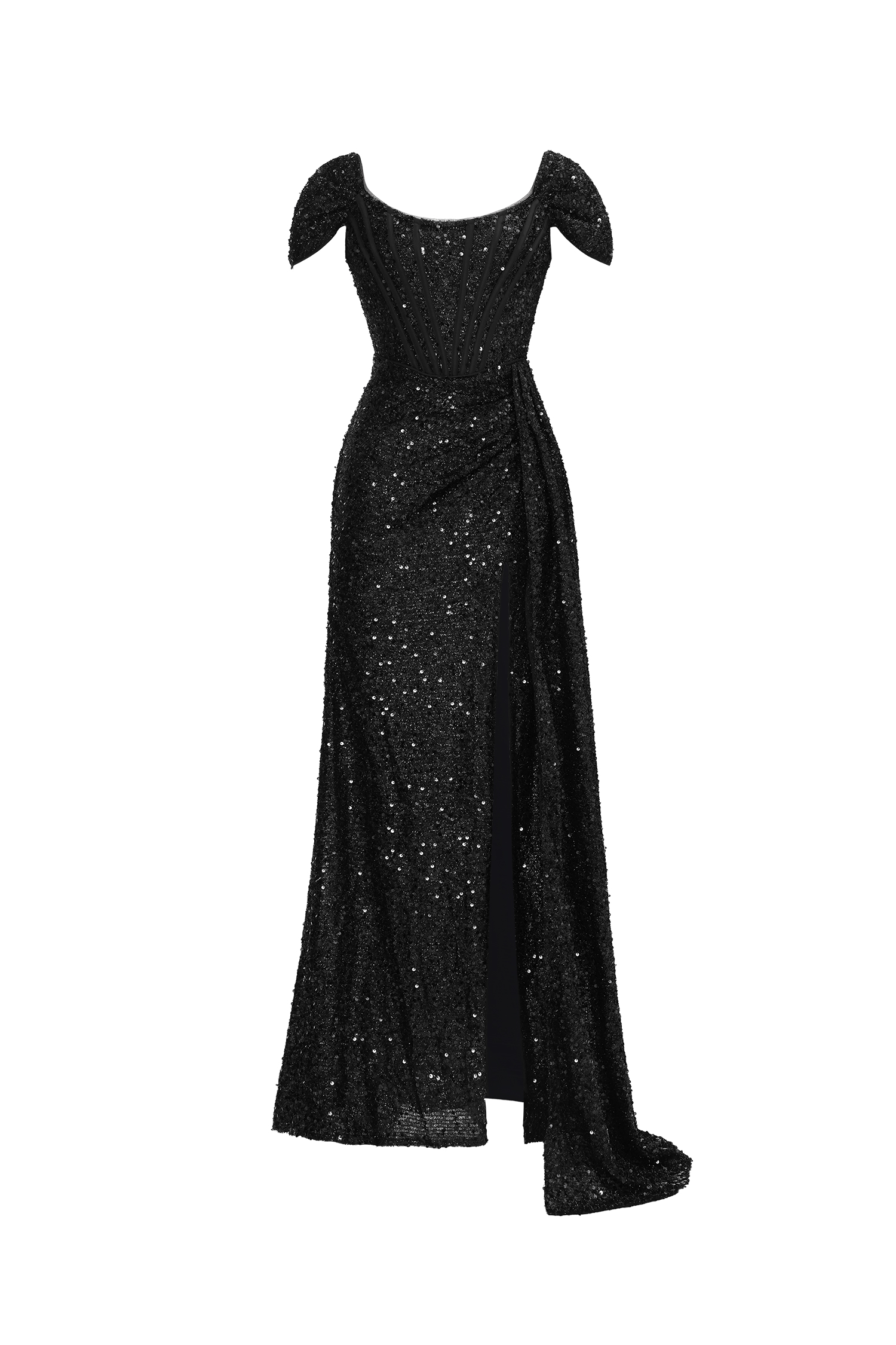 Ilia Glamorous Contour Ruched Sequin Maxi Dress