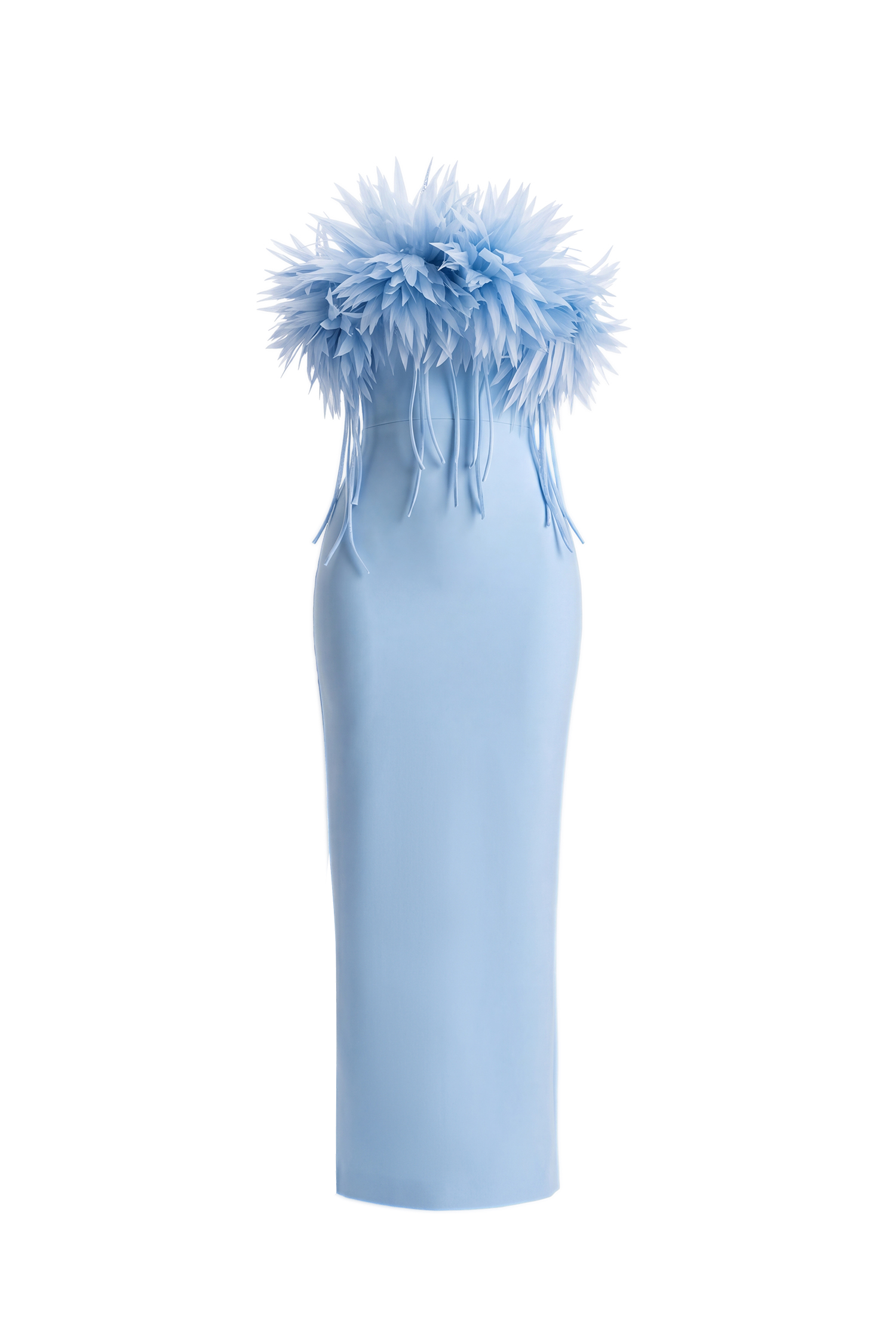 Wenie Gentle Feather Off Shoulder Tassel Bandage Maxi Dress
