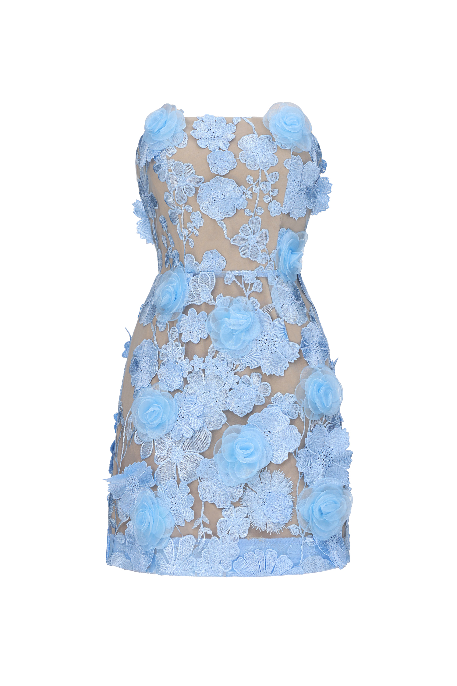 Rafaela Romantic Strapless Floral Mini Dress