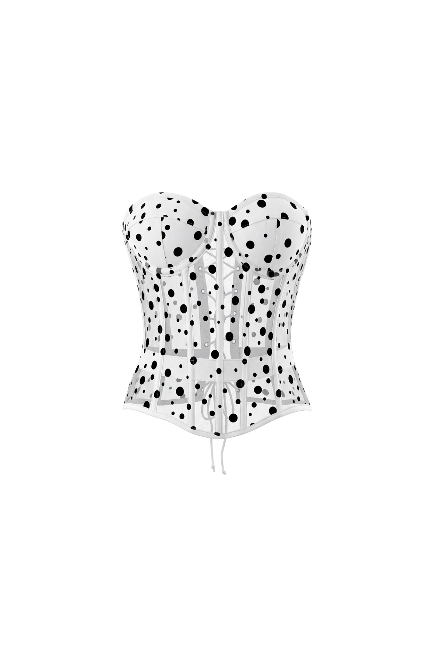 Julissa Sexy Fitted Strapless Polka Dot Boned Top