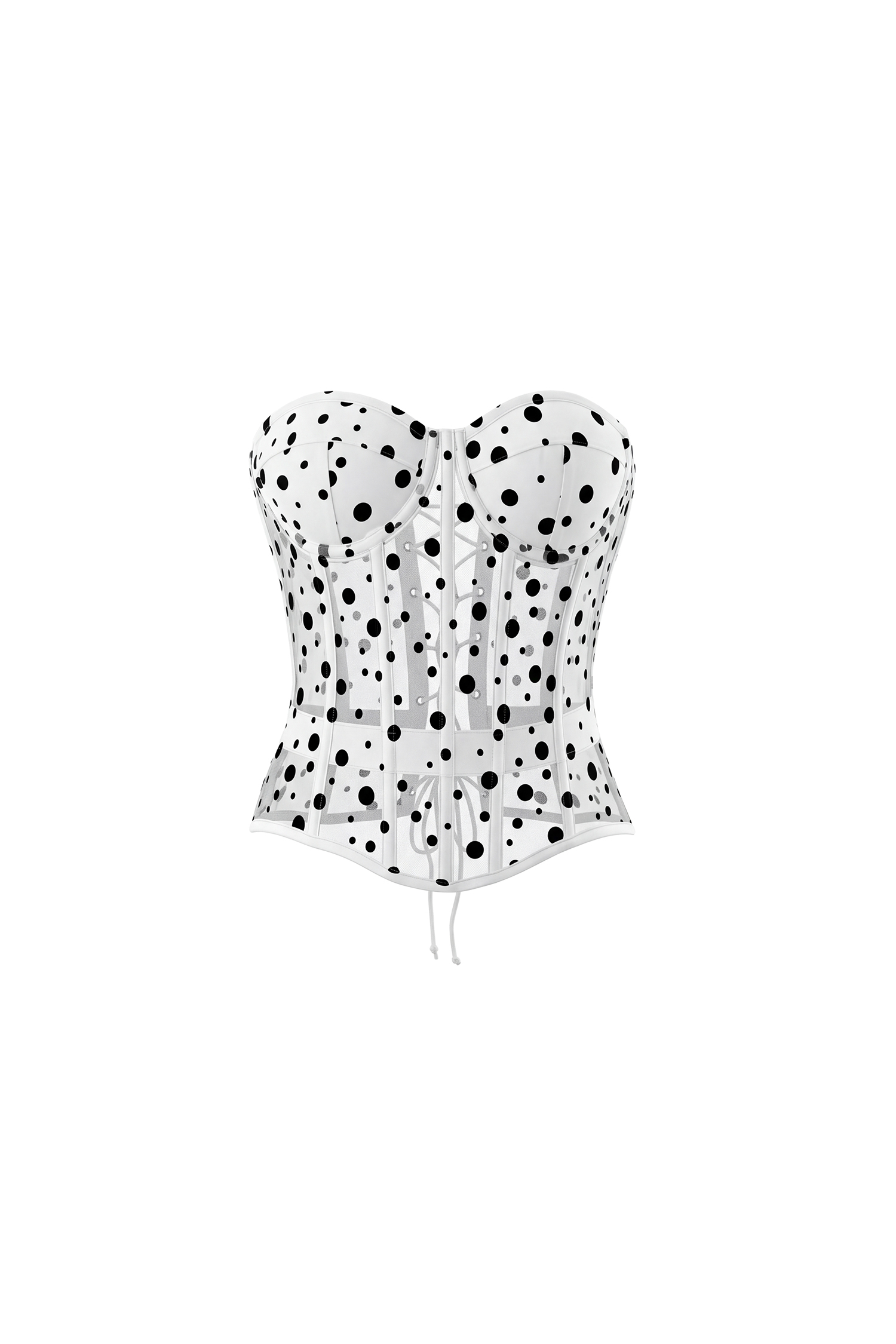 Julissa Sexy Fitted Strapless Polka Dot Boned Top