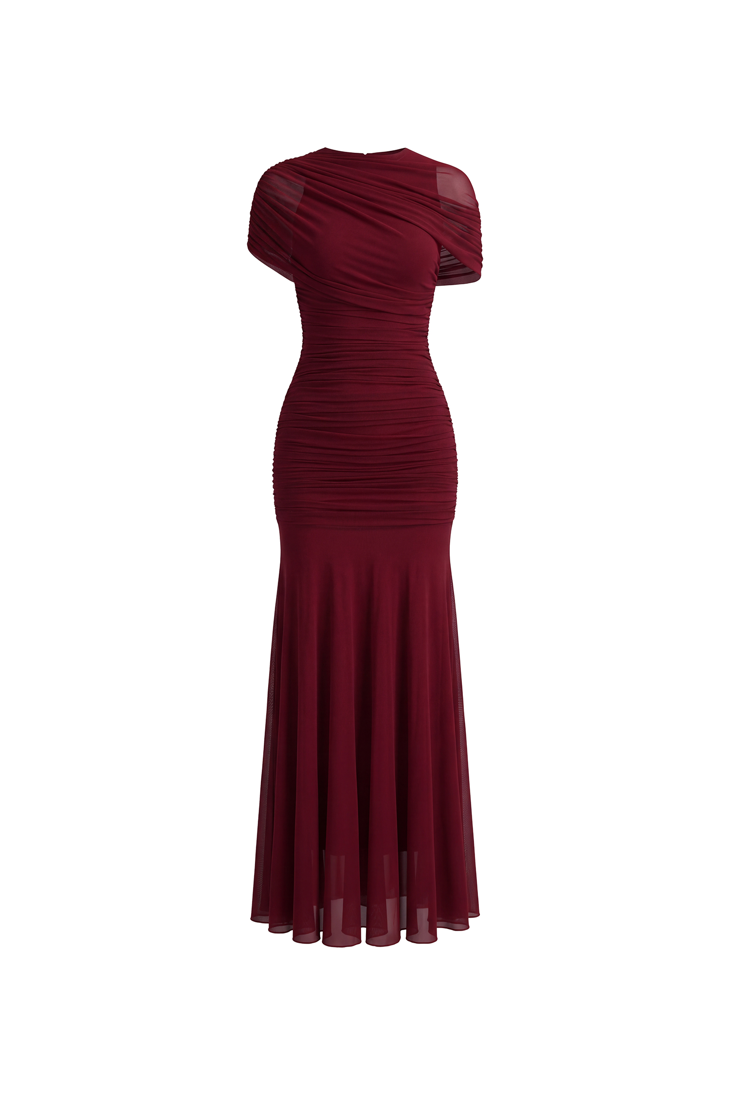 Tiza Elegant Sophisticated Draped Ruched Knitted Maxi Dress