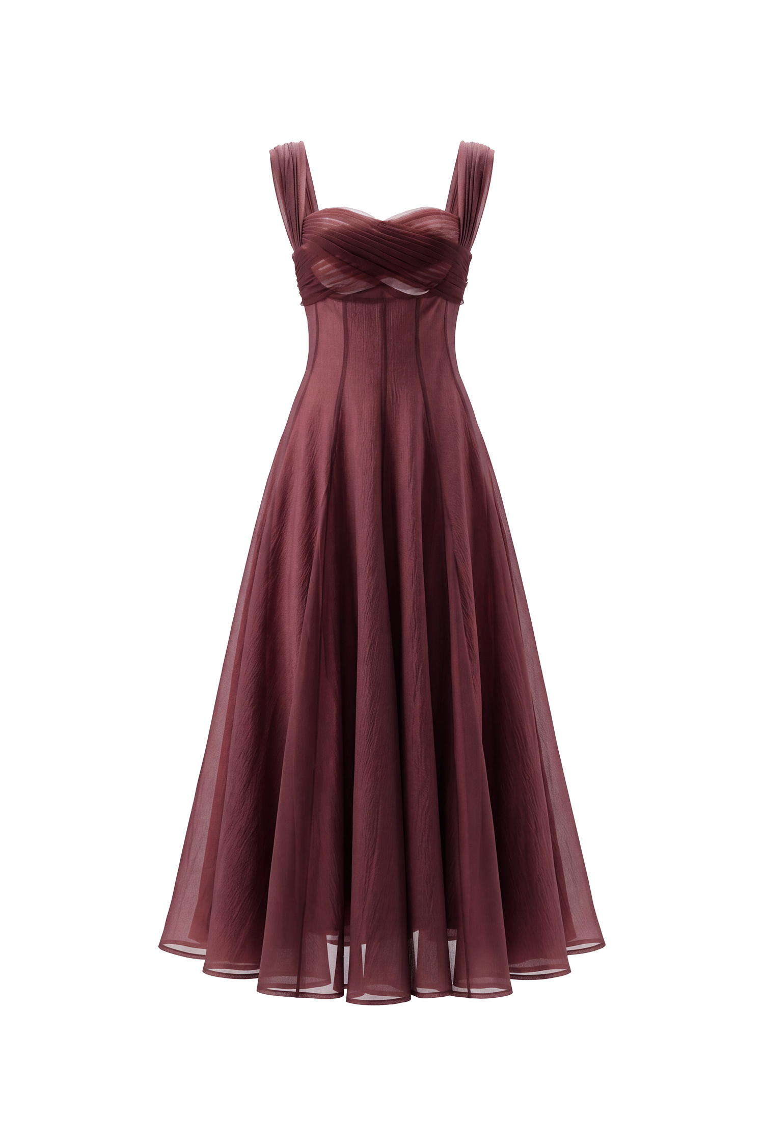 Kirara Elegant Spaghetti Strap Pleated Maxi Dress