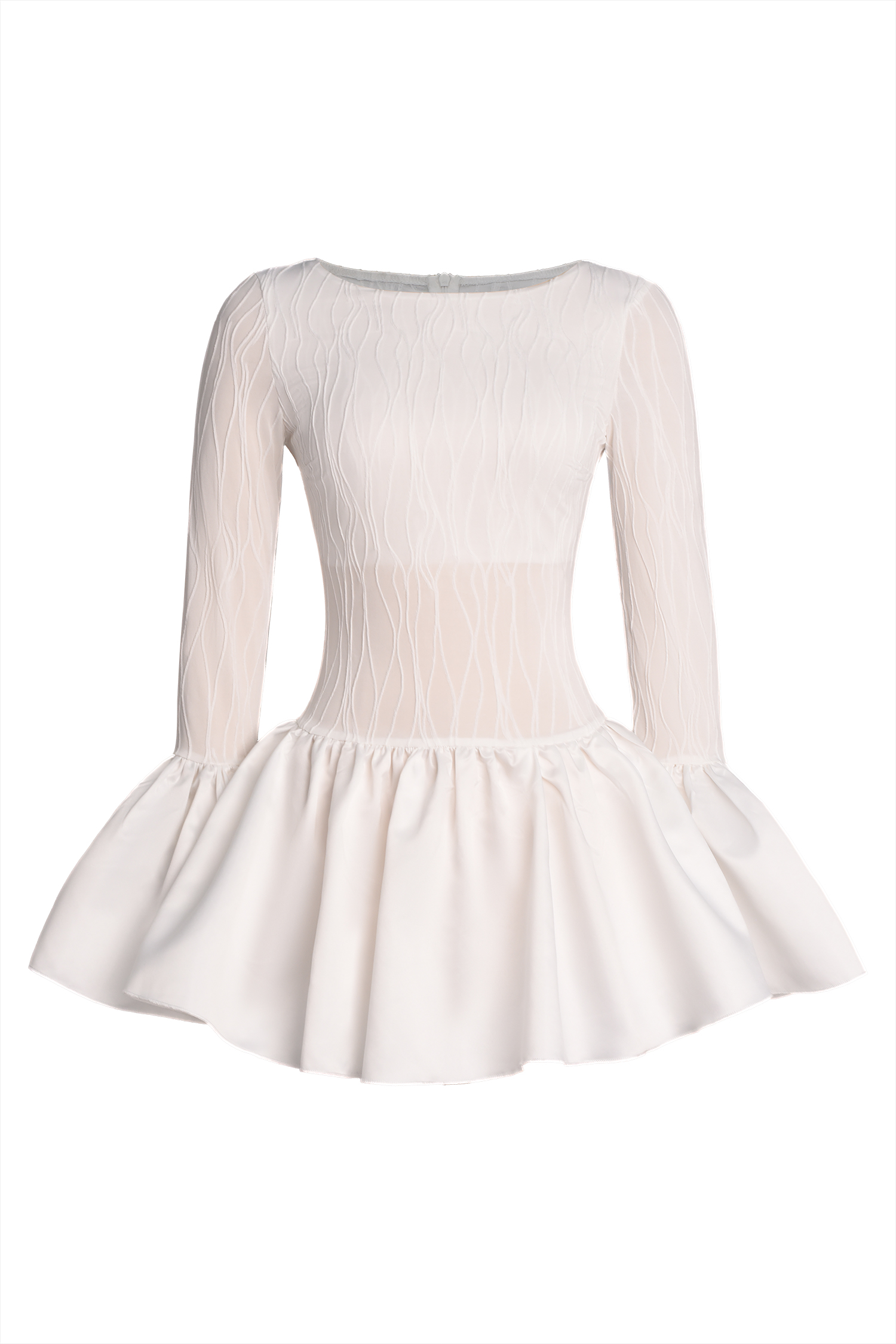 Tata Long Sleeve Flounce Mini Dress
